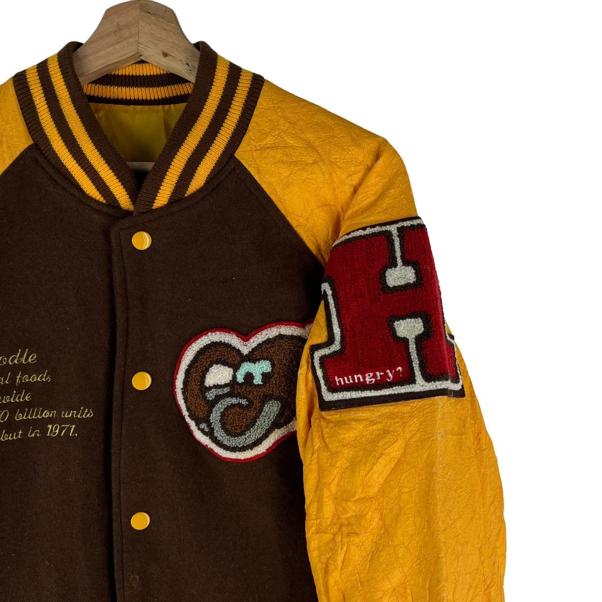 Hysteric Glamour 🔥VINTAGE BOMBER JACKET LEATHER HANDLING BIG LOGO CARTOON Size US M / EU 48-50 / 2 - 4 Thumbnail