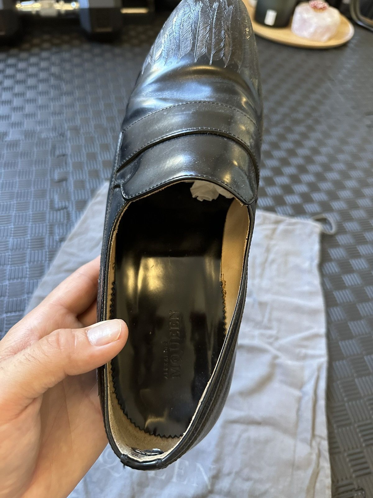 Alexander McQueen Black feather etched Alexander McQueen loafers Size US 9 / EU 42 - 7 Thumbnail