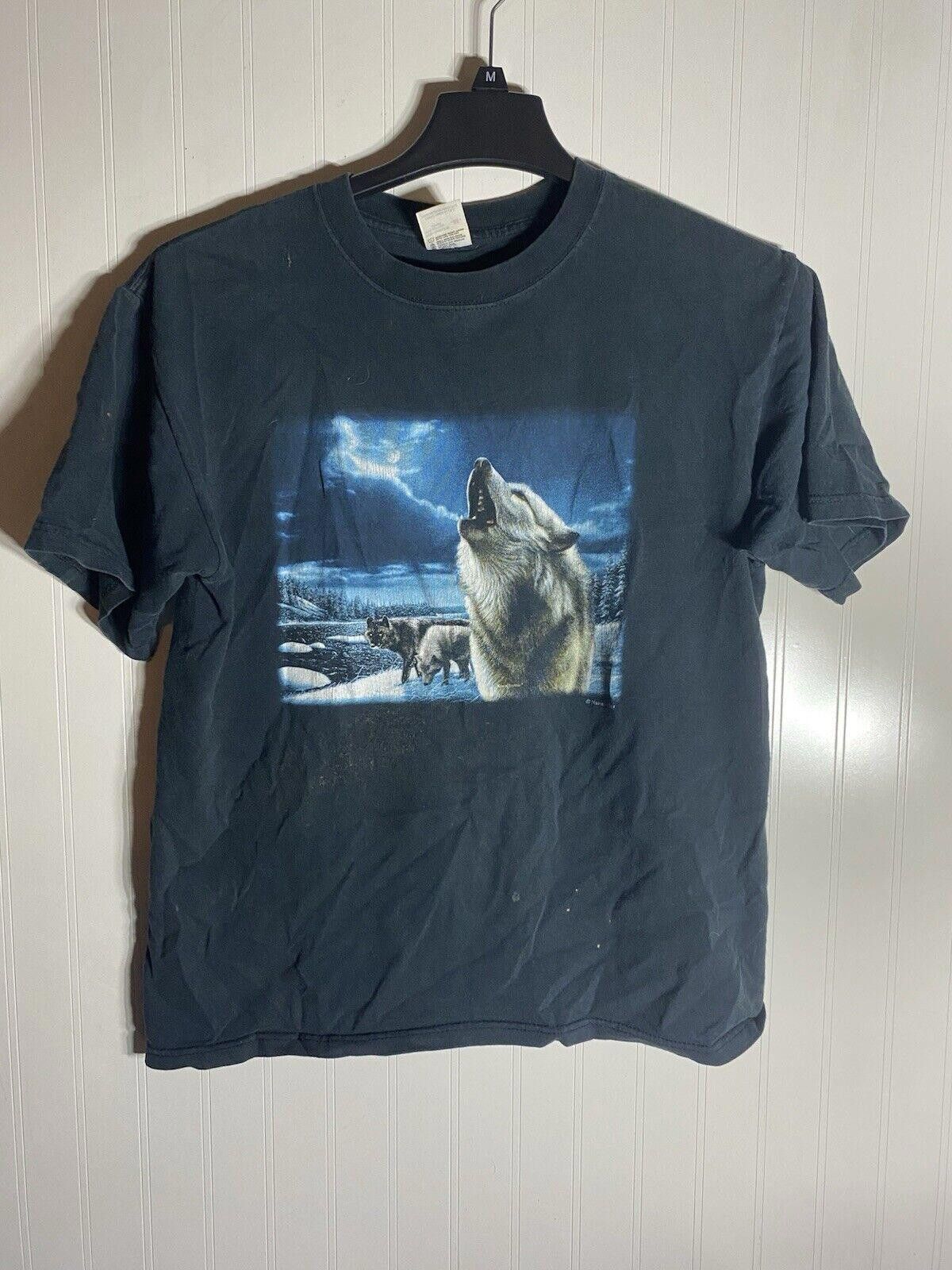 Anvil Vintage Nature Wolf T Shirt Size Medium Y2K Human Anvil Size US M / EU 48-50 / 2 - 1 Thumbnail
