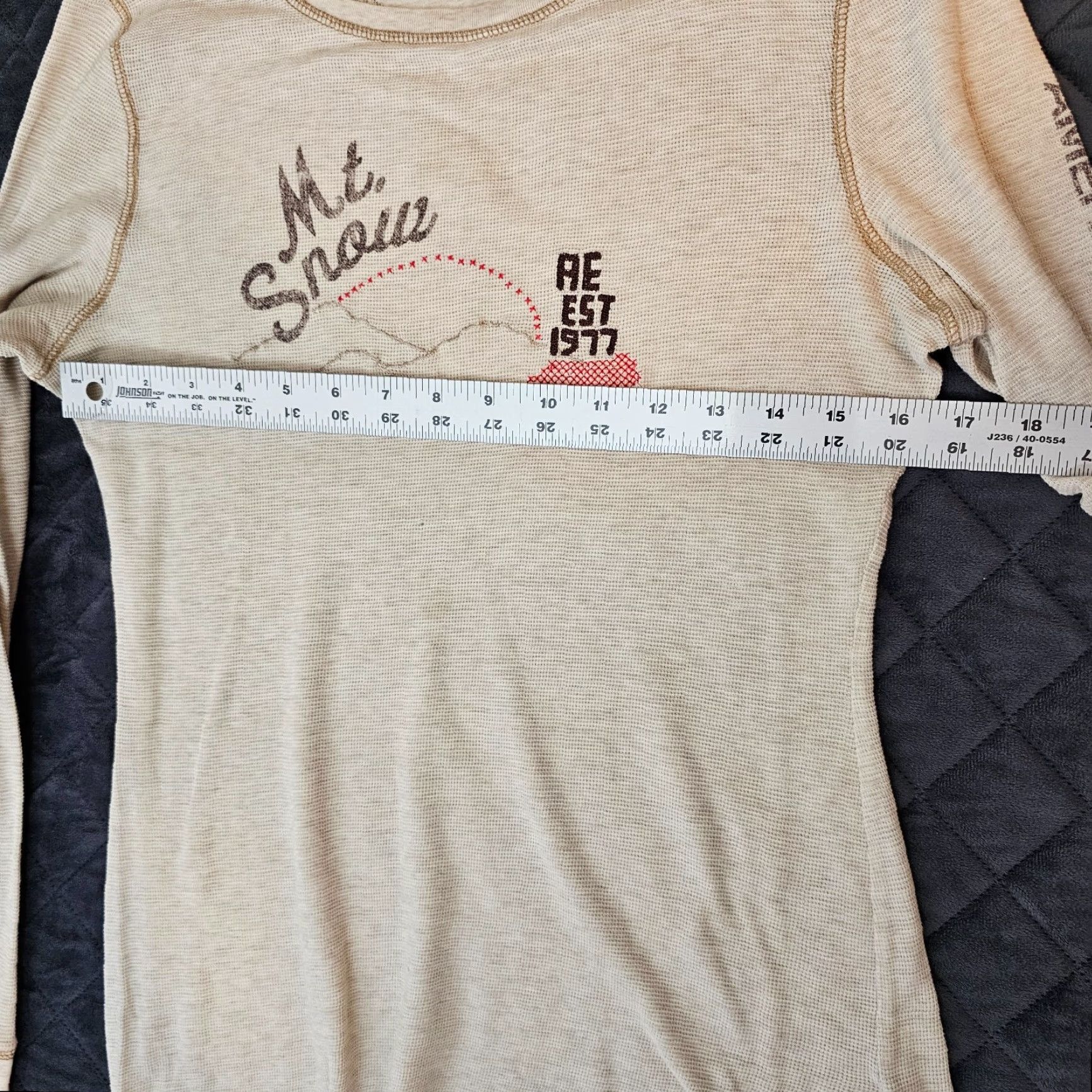 American Eagle Outfitters American Eagle Shirt Mens XL Classic Fit Long Sleeve Thermal Knit Beige Cotton Casual Size US XL / EU 56 / 4 - 7 Thumbnail