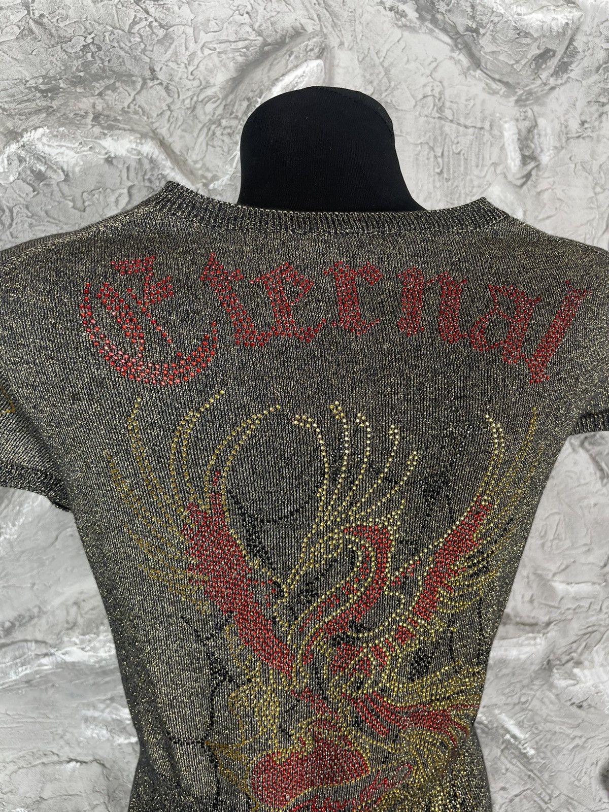 Ed Hardy 2000s Ed Hardy Christian Audigier Y2K Rhinestones Dress Size M / US 6-8 / IT 42-44 - 4 Thumbnail