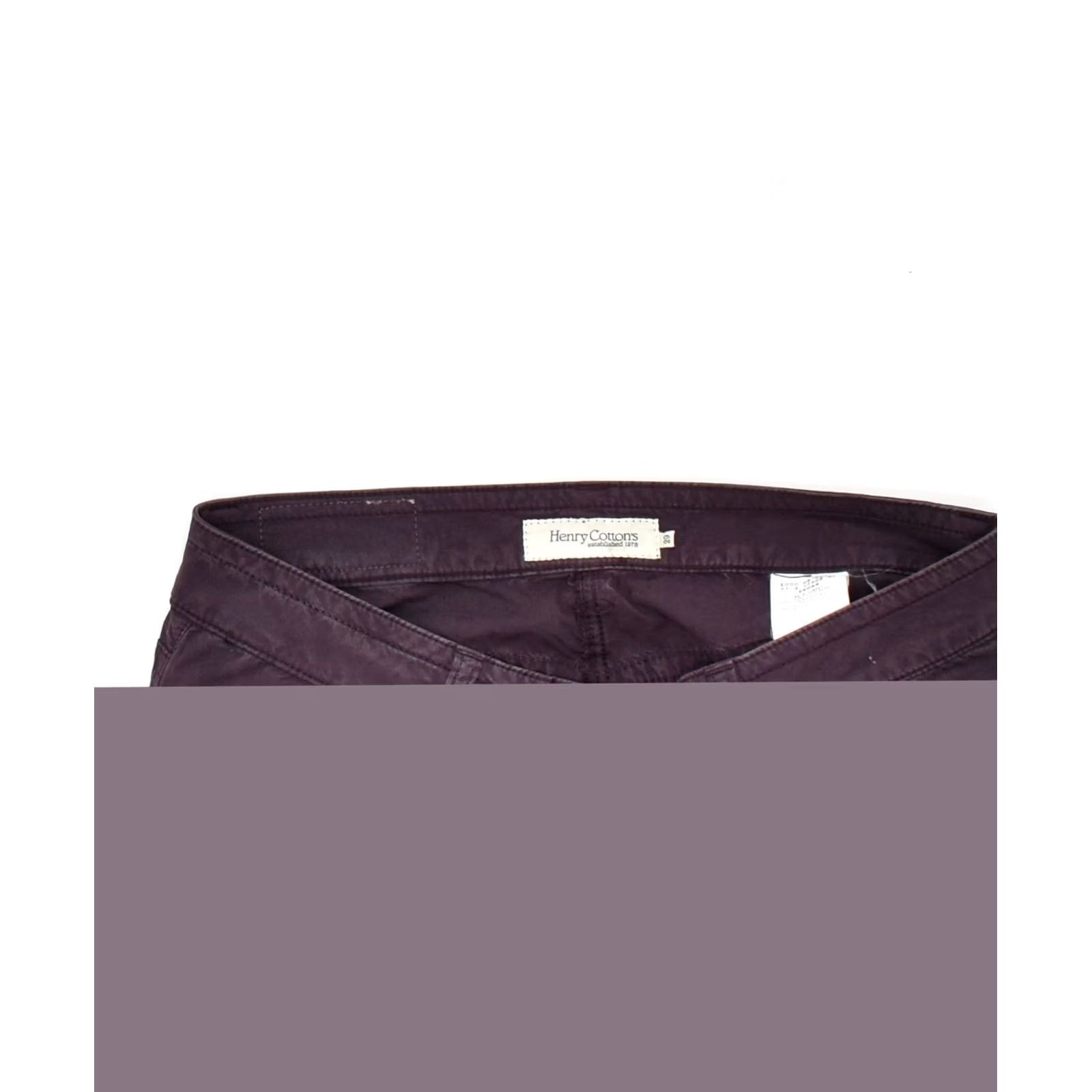 Vintage HENRY COTTONS Womens Tapered Casual Trousers W29 L28 Purple Cotton Size 29" - 3 Thumbnail