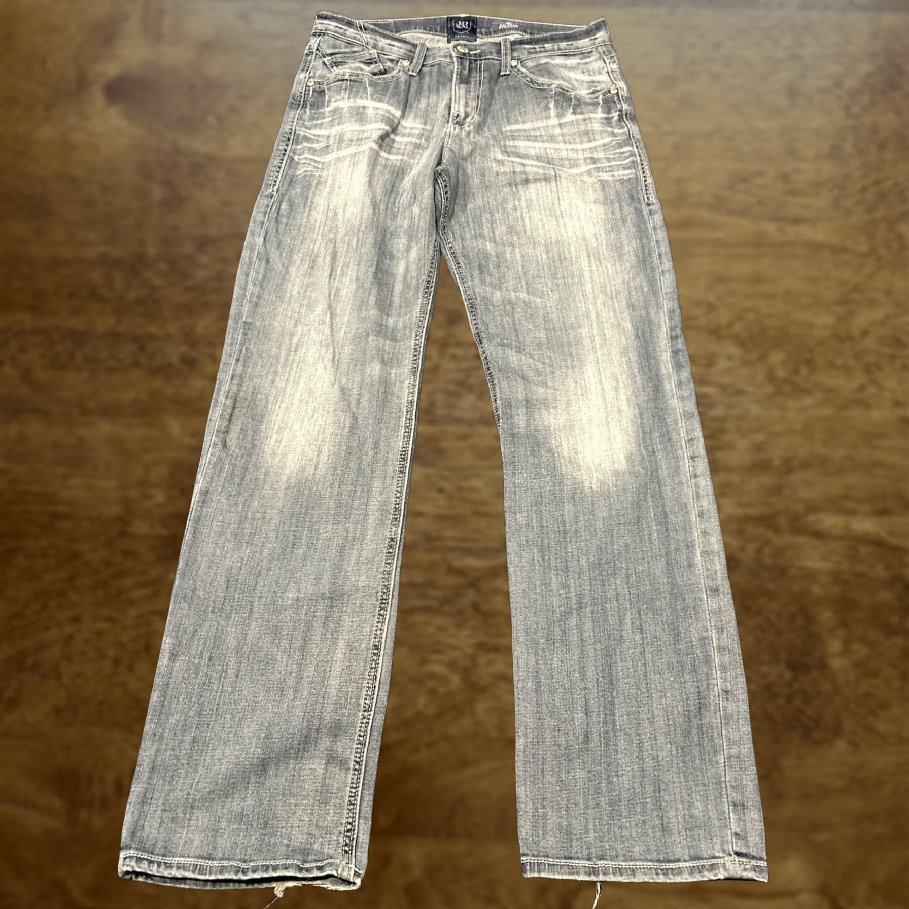 Vintage Rock & Republic Jeans Rock Denim Relaxed Straight Fit 33x34 Mens Blue Size US 33 - 1 Thumbnail