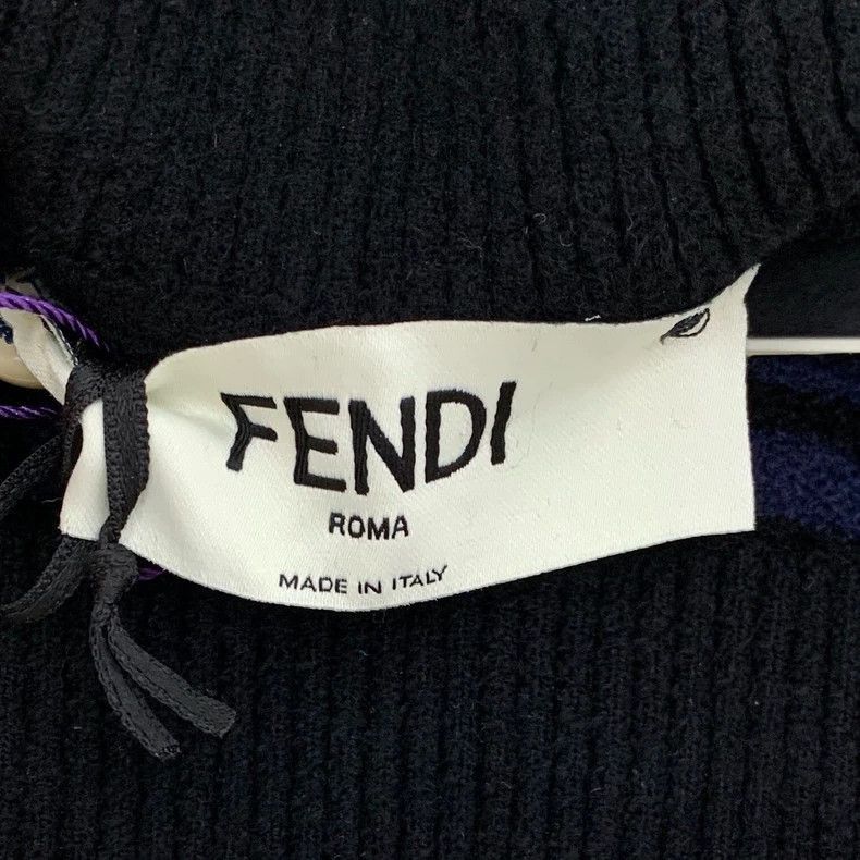 Fendi Fendi Black Logo Knit High Neck Sweater Size US M / EU 48-50 / 2 - 5 Thumbnail