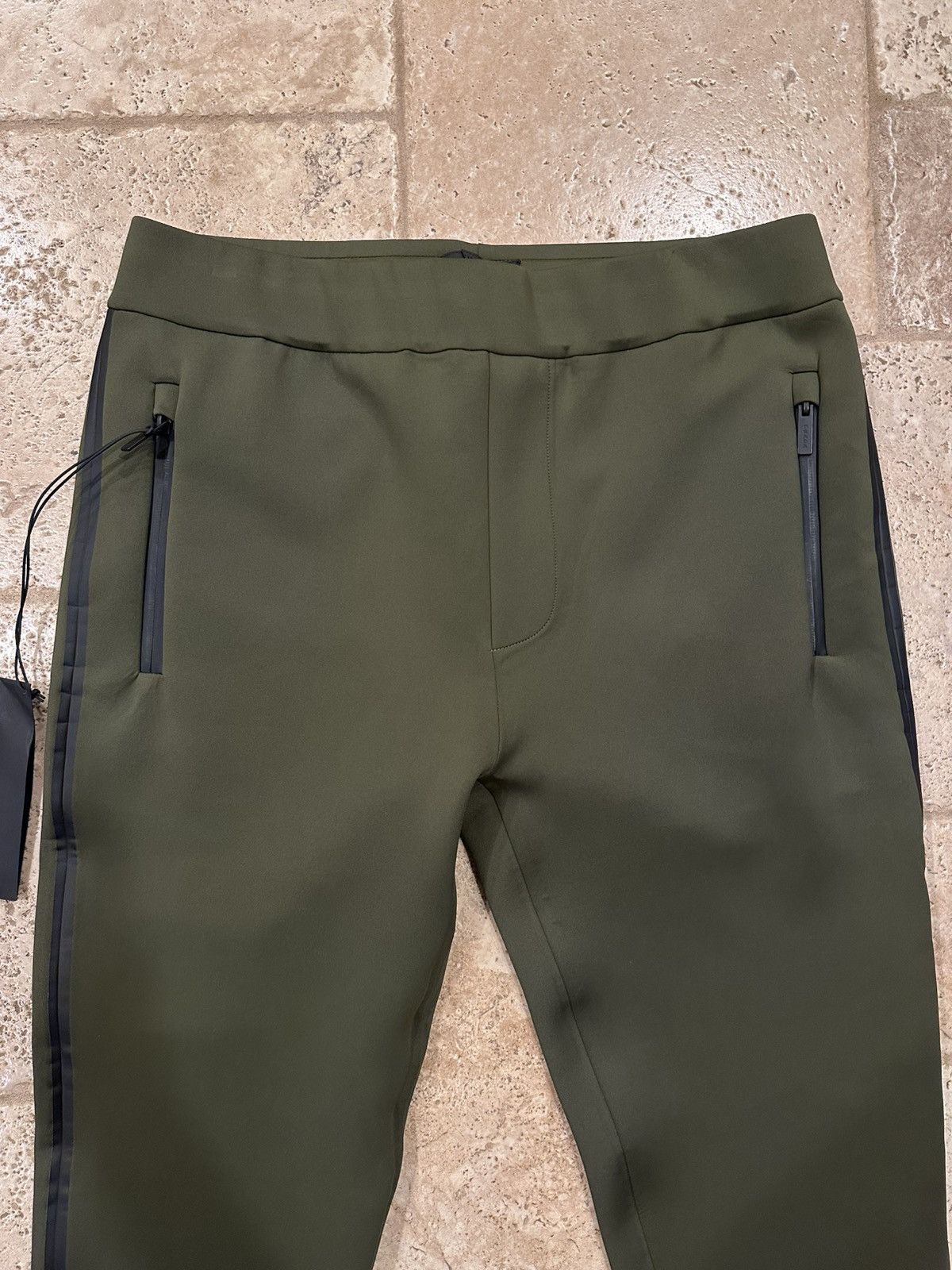 Prada Prada Neoprene Linea Rossa Logo Tech Olive Track Jogger Pant Size US 36 / EU 52 - 3 Thumbnail