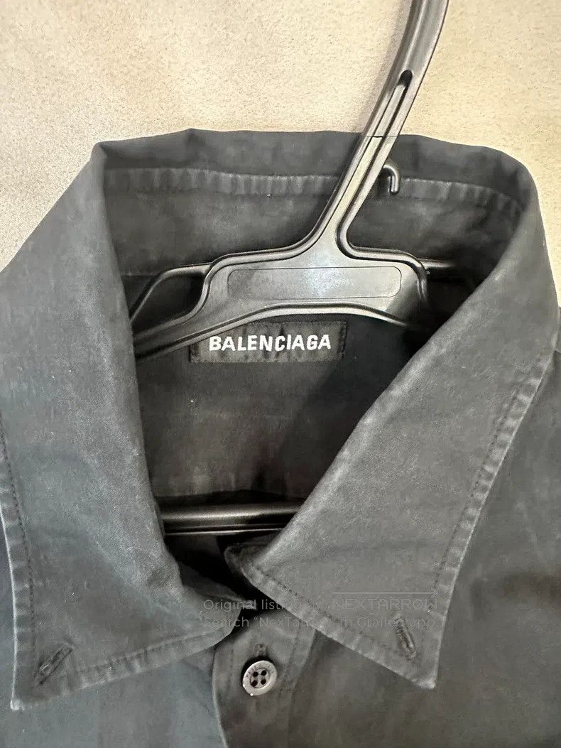 Balenciaga Balenciaga Cola Patterned Black Shirt Size US M / EU 48-50 / 2 - 2 Thumbnail