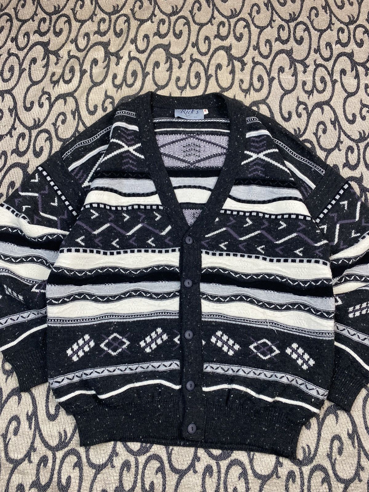 Other Vintage 90s Rick’s Coogi Style Cardigan Retro Streetwear Size US L / EU 52-54 / 3 - 3 Thumbnail