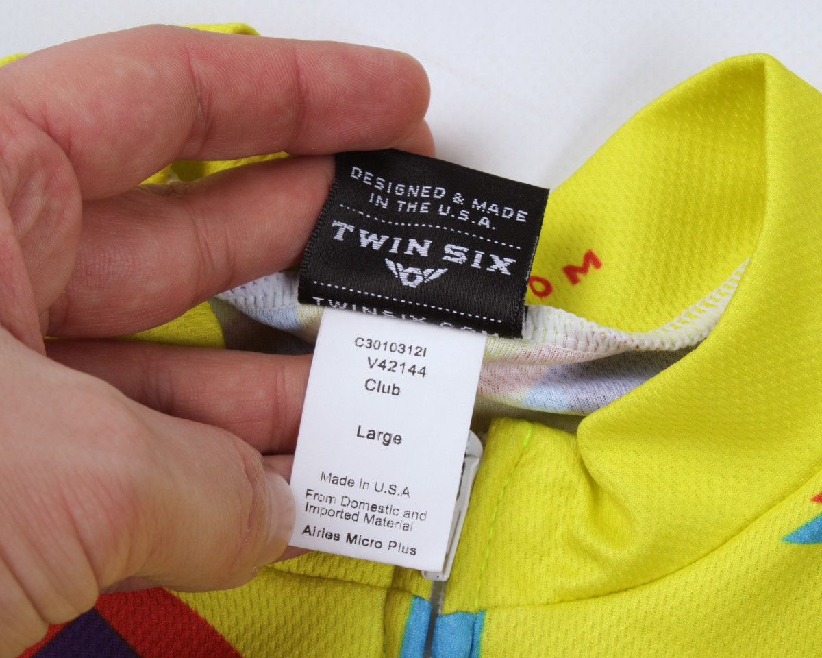 Vintage TWIN SIX Yellow Geometric Arrow Full Zip Cycling Jersey Size US L / EU 52-54 / 3 - 14 Thumbnail