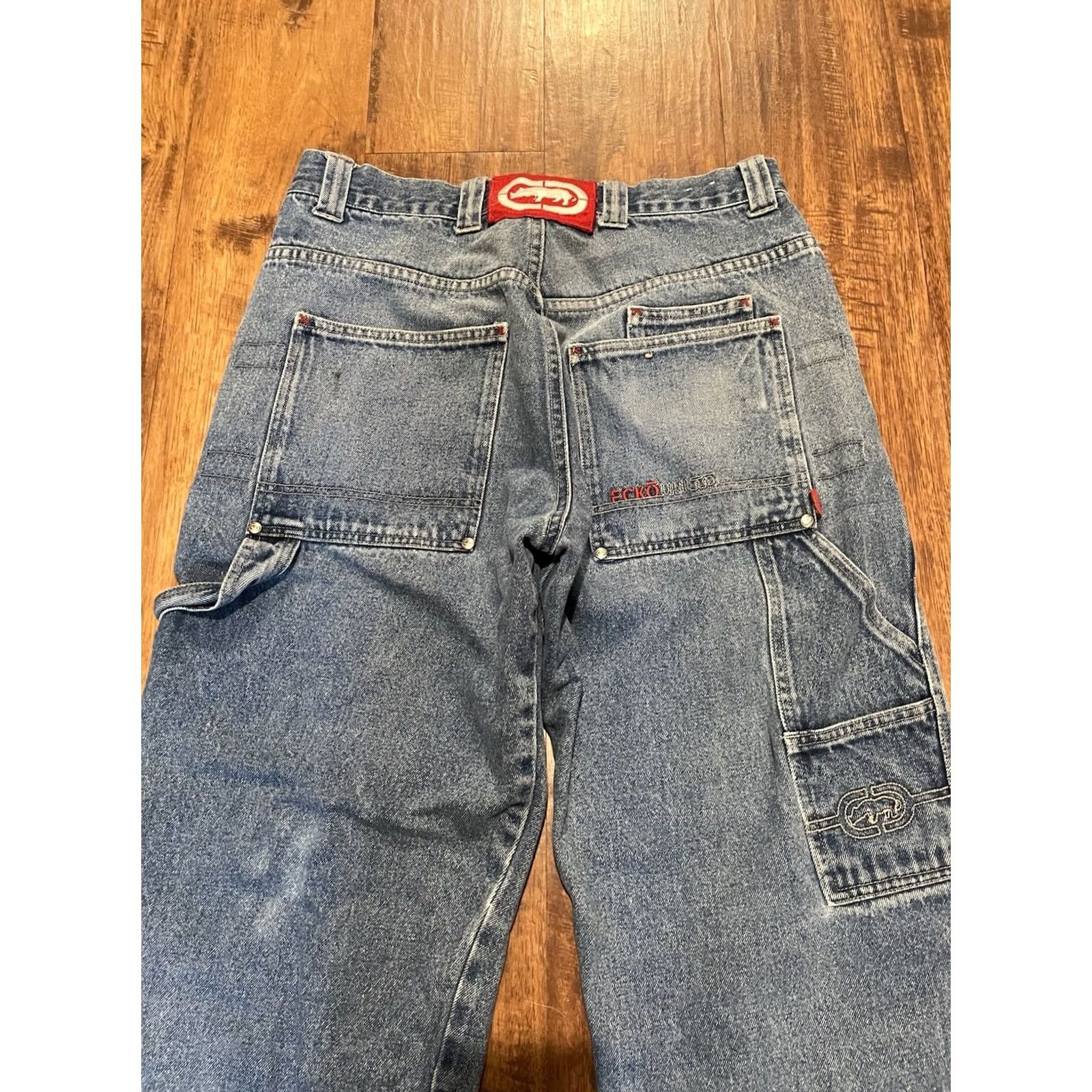 Ecko Unltd. VTG Ecko Unltd Jeans Denim Mens 34 32x28 Wide Leg Loose Fit Blue 90s Y2K F599 Size US 34 / EU 50 - 3 Thumbnail