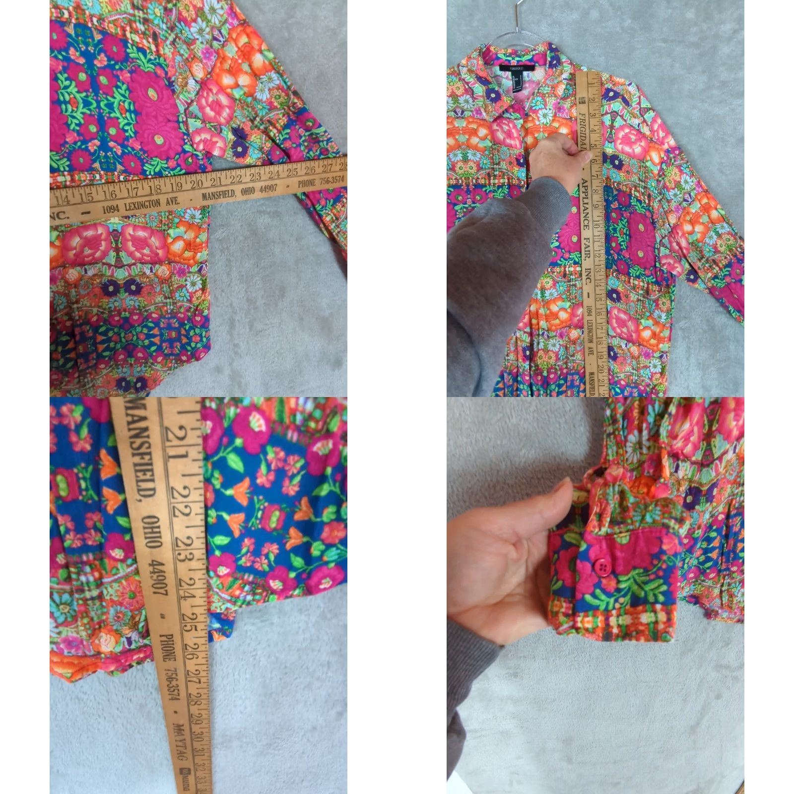 Forever 21 FOREVER 21 button up shirt Floral Multicolor Bohemian Womens S EUC Shirt Dress? Size S / US 4 / IT 40 - 8 Thumbnail