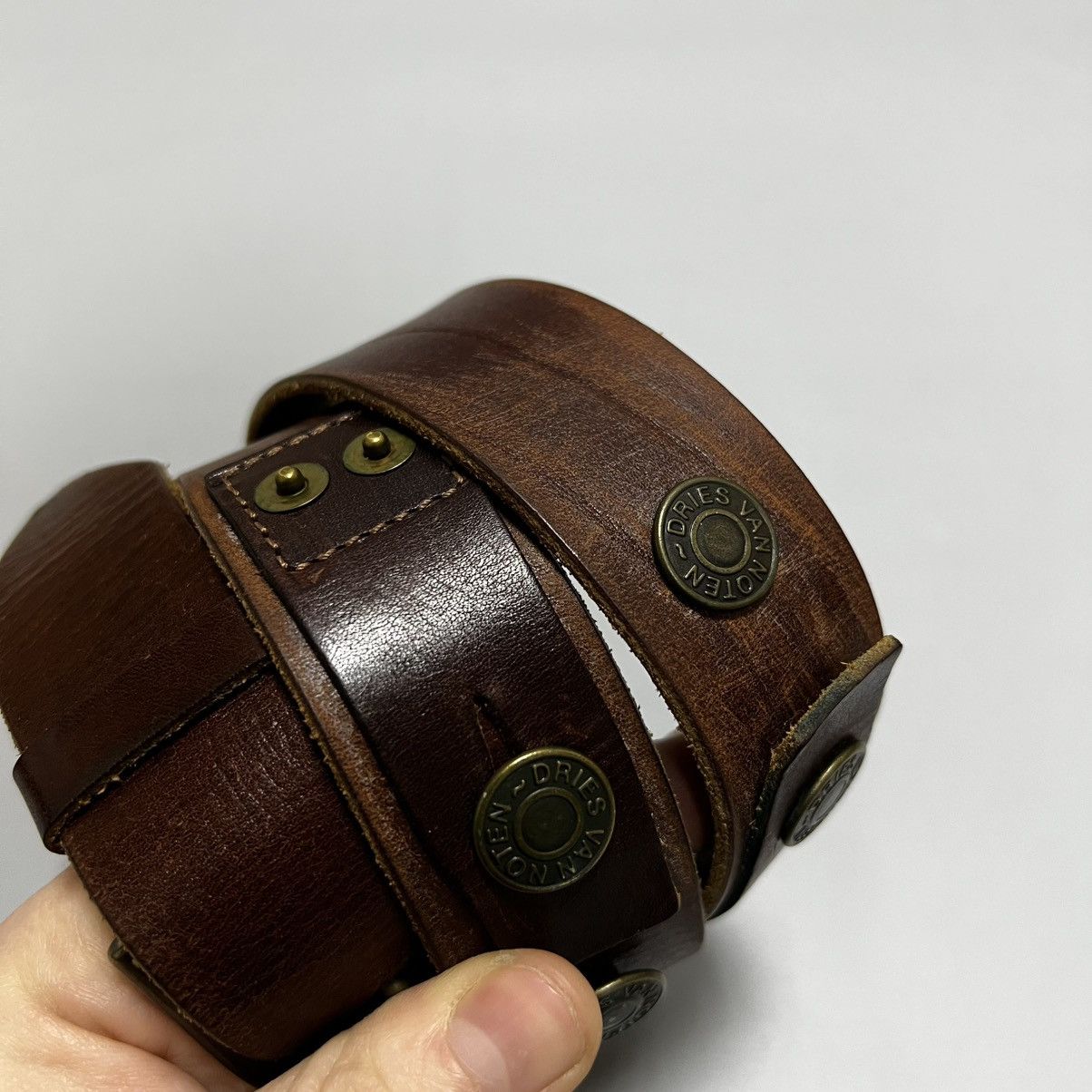 Dries Van Noten Dries Van Noten Leather Belt adorned with buttons Size 32 - 13 Thumbnail