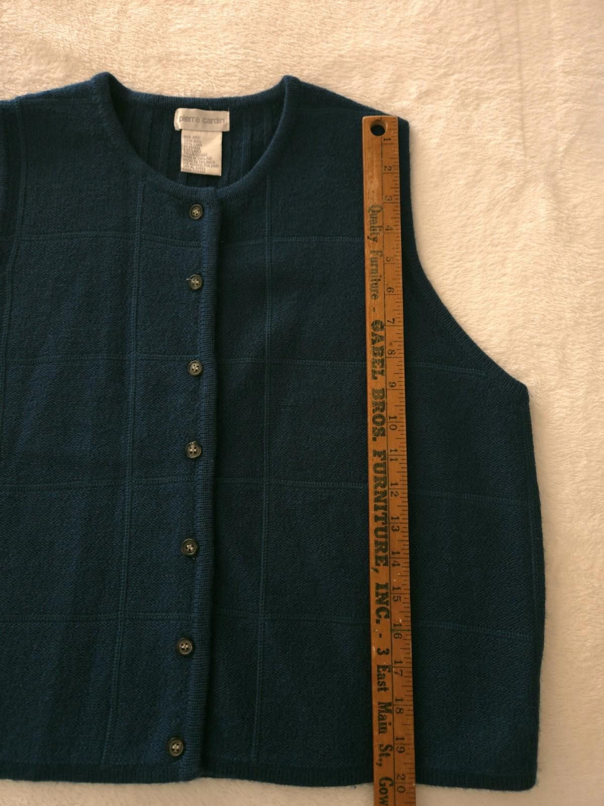 Pierre Cardin Pierre Cardin Vtg 100% Wool Sweater Vest Large Blue Preppy Size L / US 10 / IT 46 - 9 Thumbnail