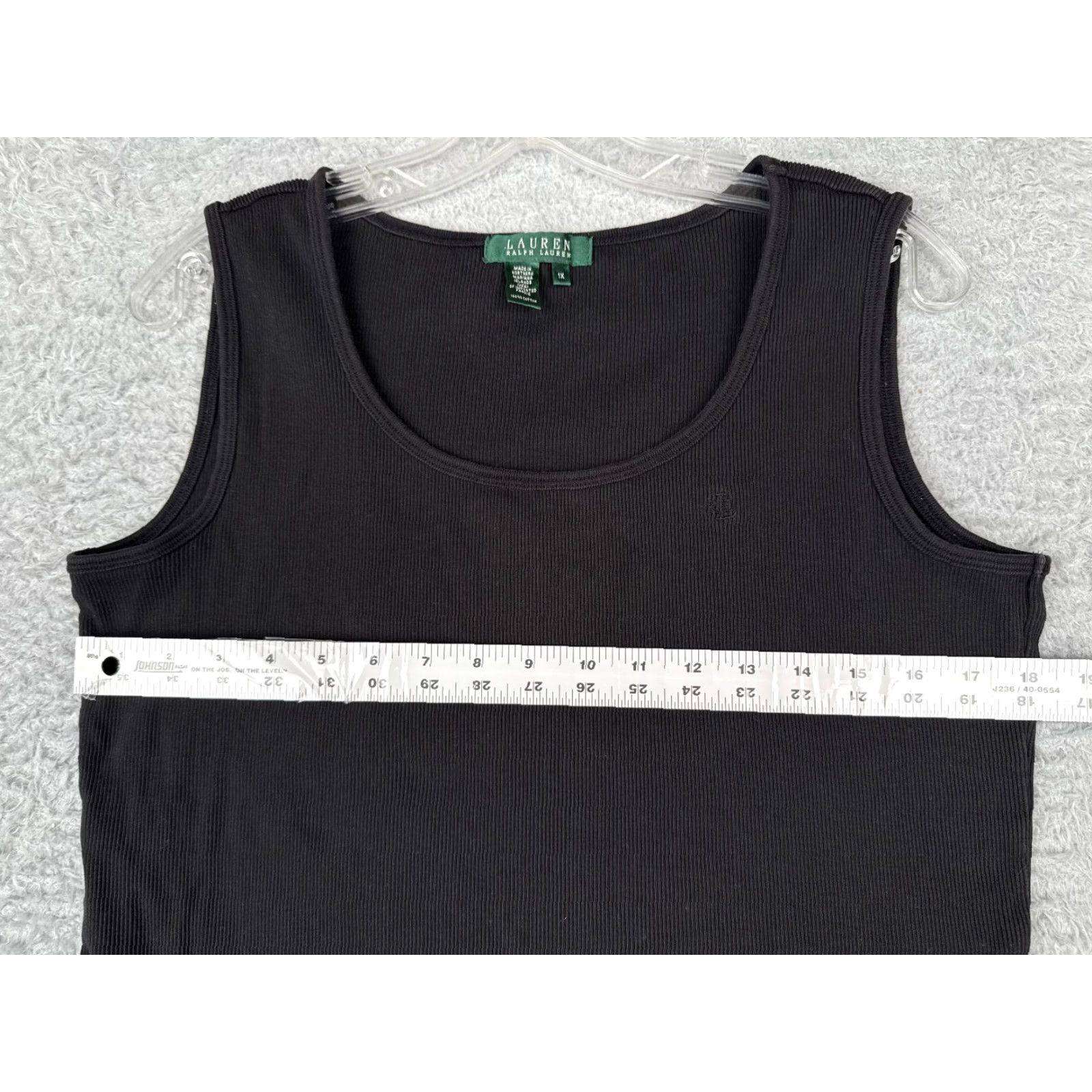 Ralph Lauren Lauren Ralph Lauren Black Tank Shirt Women 1X Floral Scoop Neck Cotton Size XL / US 12-14 / IT 48-50 - 7 Thumbnail