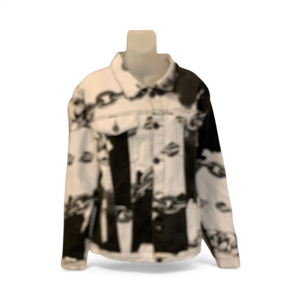Other White and Black Denim Jacket (item#10050) Size US L / EU 52-54 / 3 - 1 Thumbnail