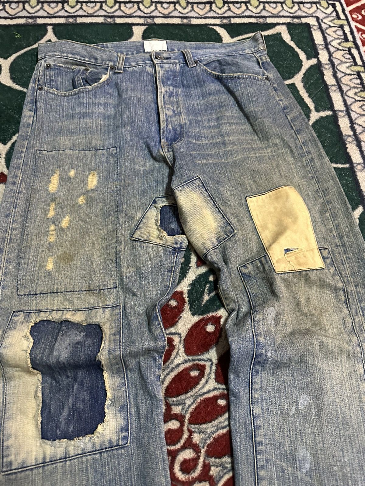 14th Addiction 1990 - Exhibitionist Japan Reconstructed Patch Denim Pant Size US 36 / EU 52 - 5 Thumbnail