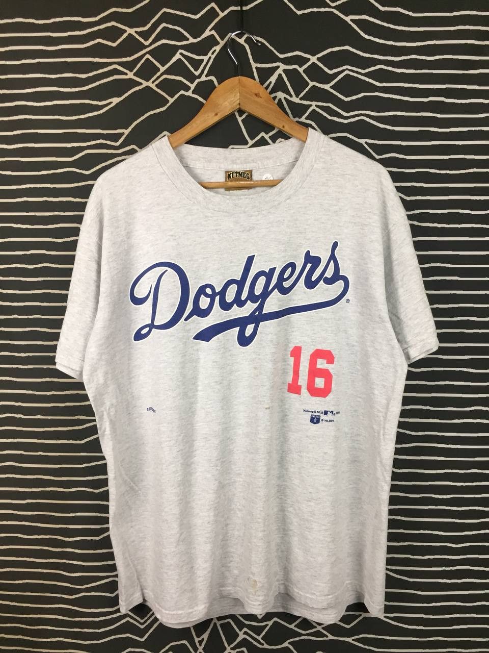 MLB Vtg 1995 Hideo Nomo LA Dodgers Nutmeg Mills Tee Size US L / EU 52-54 / 3 - 1 Thumbnail