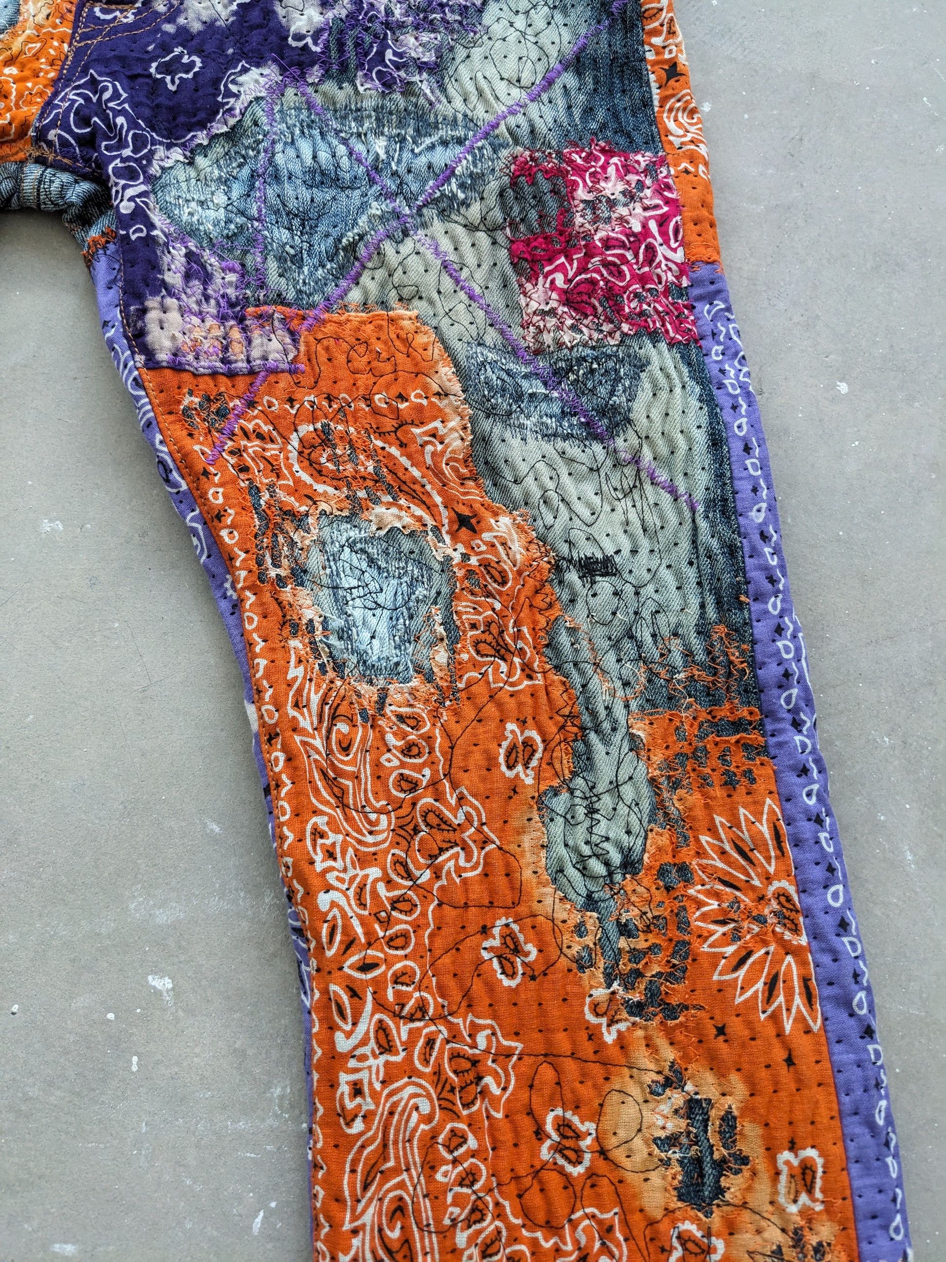 Art Comes First × Japanese Brand × Kapital 1/1 World Kapital Reconstruction Denim Bandana Over Design Size US 35 - 11 Thumbnail