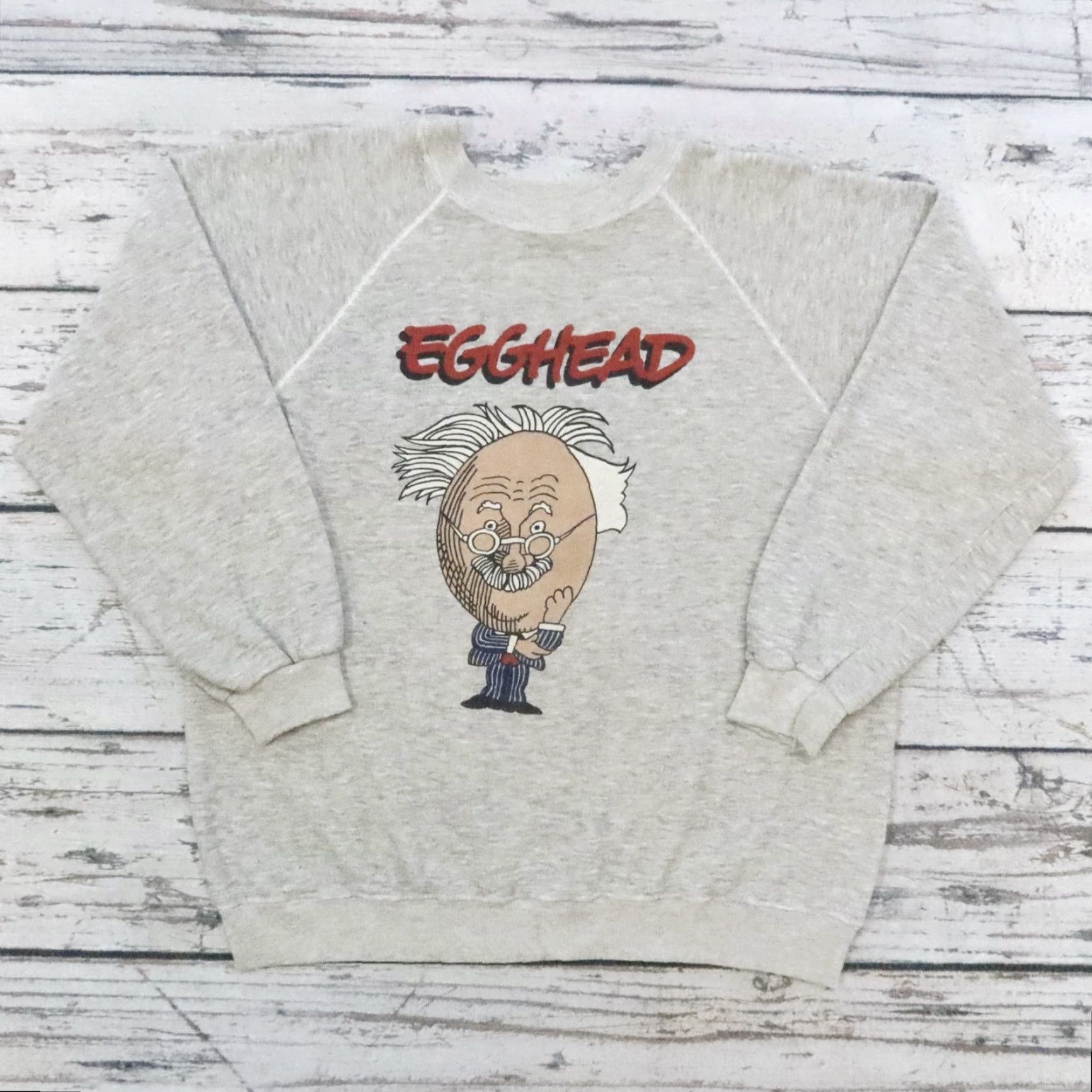 Hanes Vintage Albert Einstein Egghead Crewneck Sweatshirt L Gray Mens Hanes Shirt Size US L / EU 52-54 / 3 - 2 Thumbnail