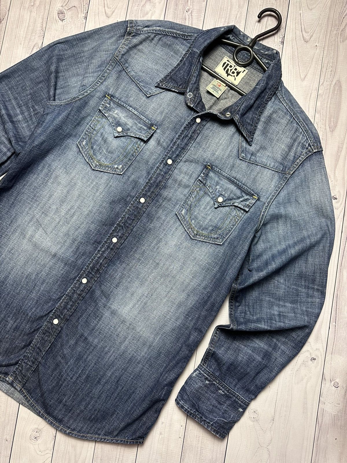 True Religion × Vintage Vintage denim shirt western True Religion rare size XL Size US XL / EU 56 / 4 - 3 Thumbnail
