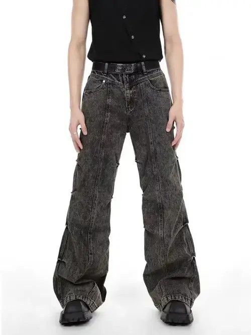 Japanese Brand Vintage washed distressed micro-flared high-waisted jeans Size US 32 / EU 48 - 1 Thumbnail