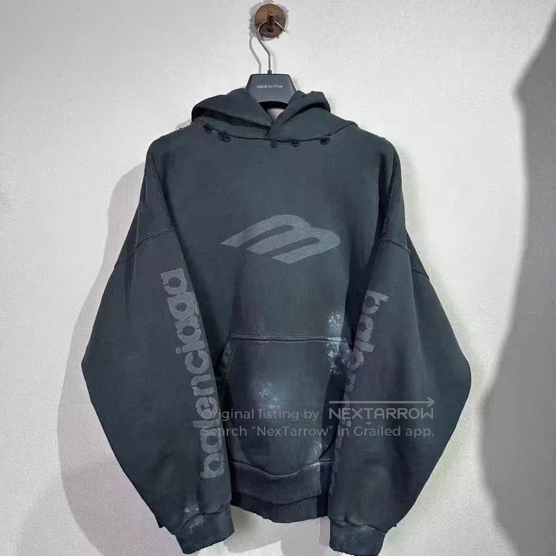 Balenciaga Balenciaga 3B Splatter Distressed Hoodie Size US M / EU 48-50 / 2 - 1 Thumbnail