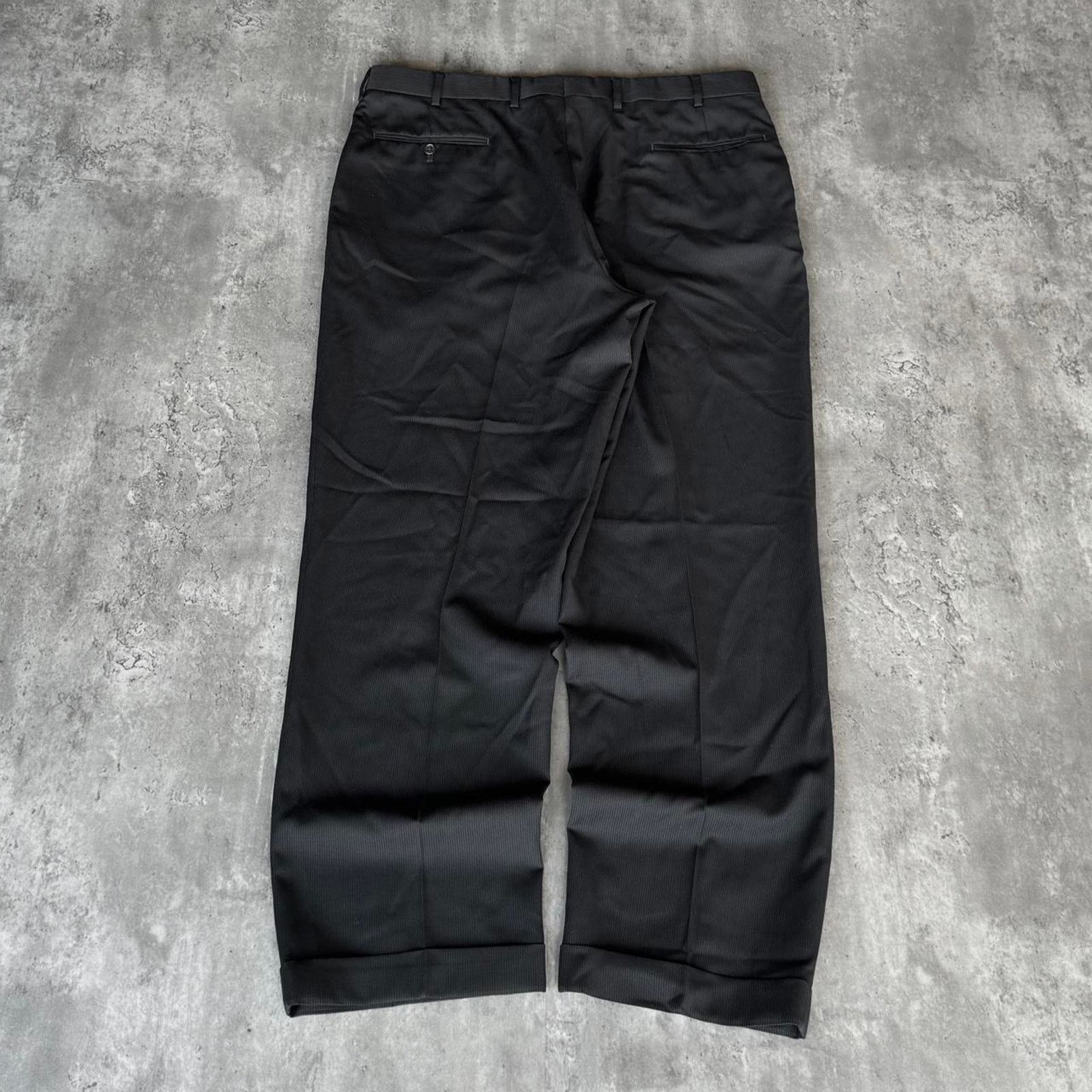 Jos. A. Bank × Vintage Vintage Y2K Baggy Black Pinstripe Grunge Opium Dress Pants Size US 37 - 2 Thumbnail