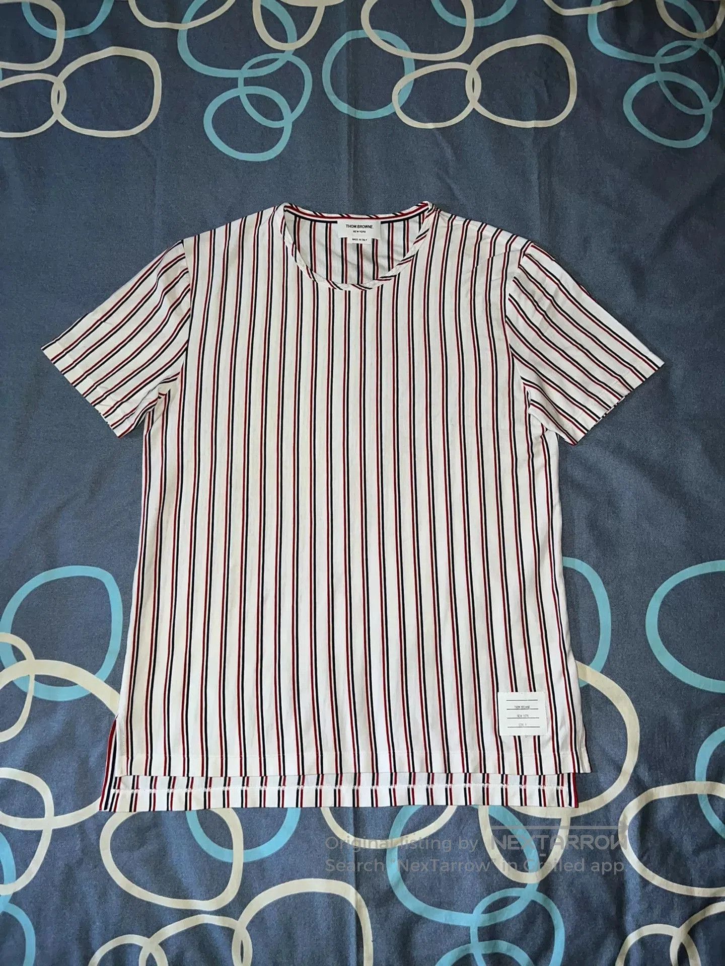 Thom Browne thom browne striped logo short sleeve t-shirt. Size US M / EU 48-50 / 2 - 1 Thumbnail