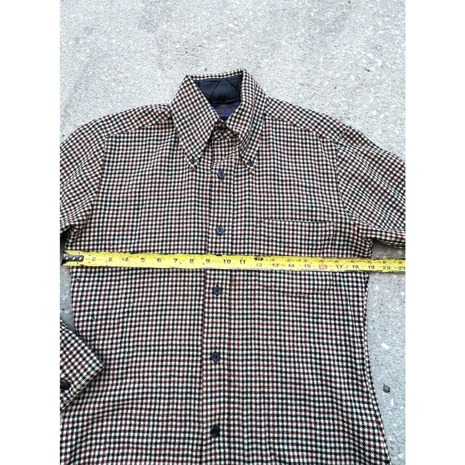 Pendleton VINTAGE Pendleton Houndstooth Plaid 100% Wool Flannel Shirt Medium Men Button-Up Size US M / EU 48-50 / 2 - 6 Thumbnail