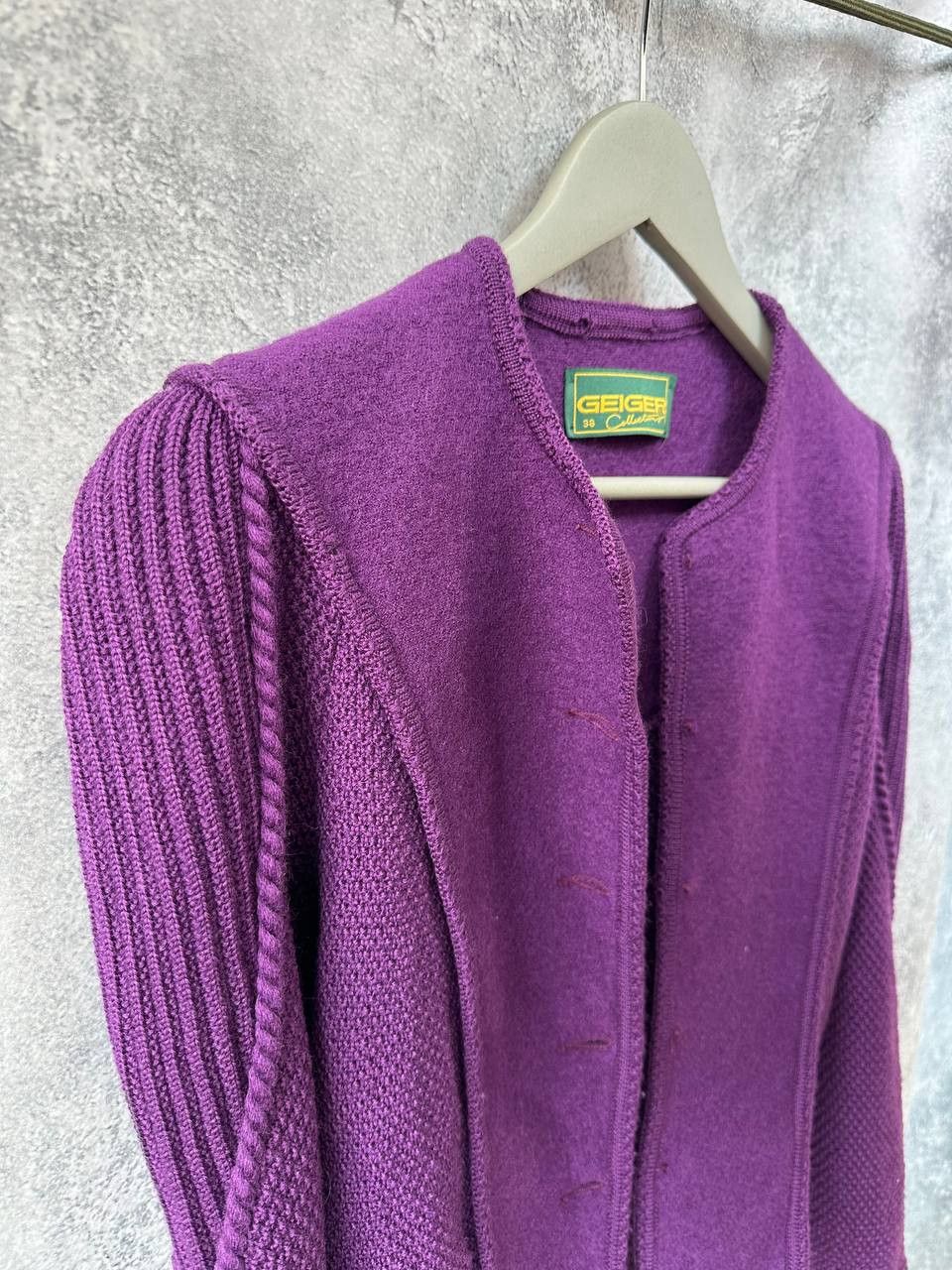 Kurt Geiger Geiger Austria Purple Wool Cardigan Vintage Sweater Jacket Size M / US 6-8 / IT 42-44 - 4 Thumbnail