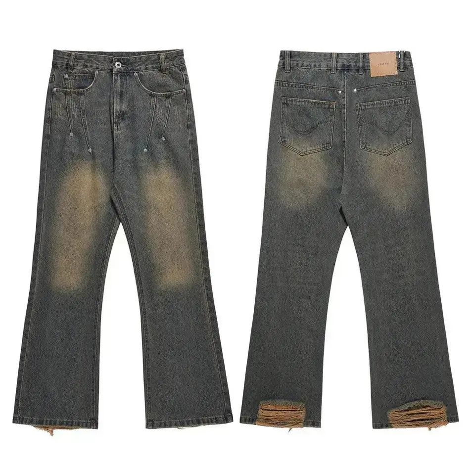 Japanese Brand Washed Baggy Distressed Wide Leg Jeans Pants Size US 32 / EU 48 - 6 Thumbnail