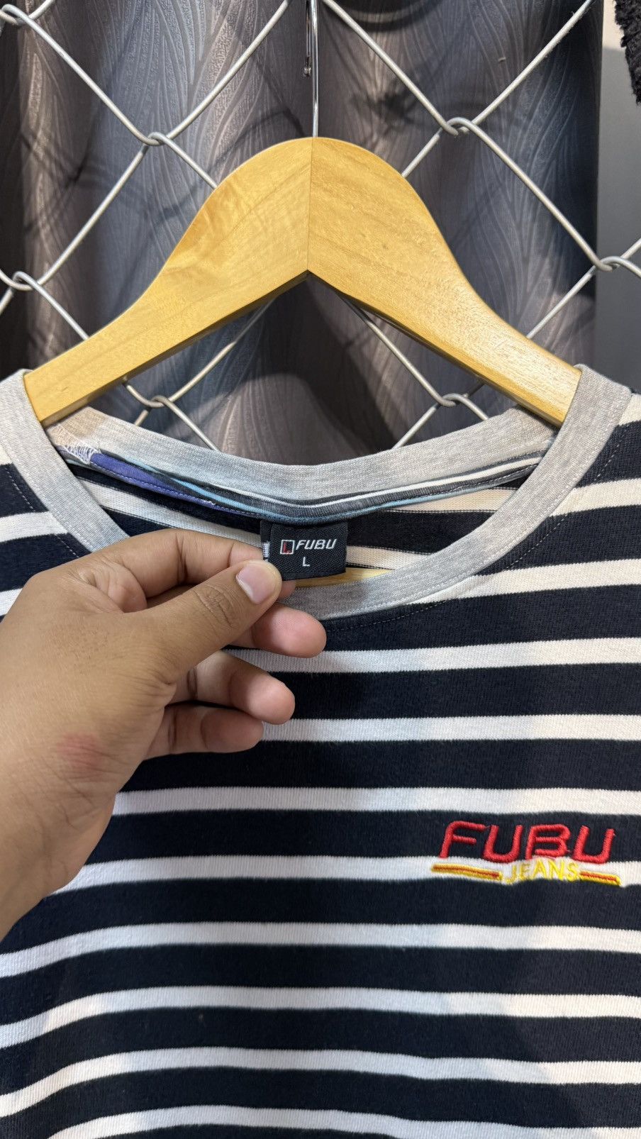 Fubu FUBU JEANS STRIPE TSHIRT LARGE Size US L / EU 52-54 / 3 - 5 Thumbnail