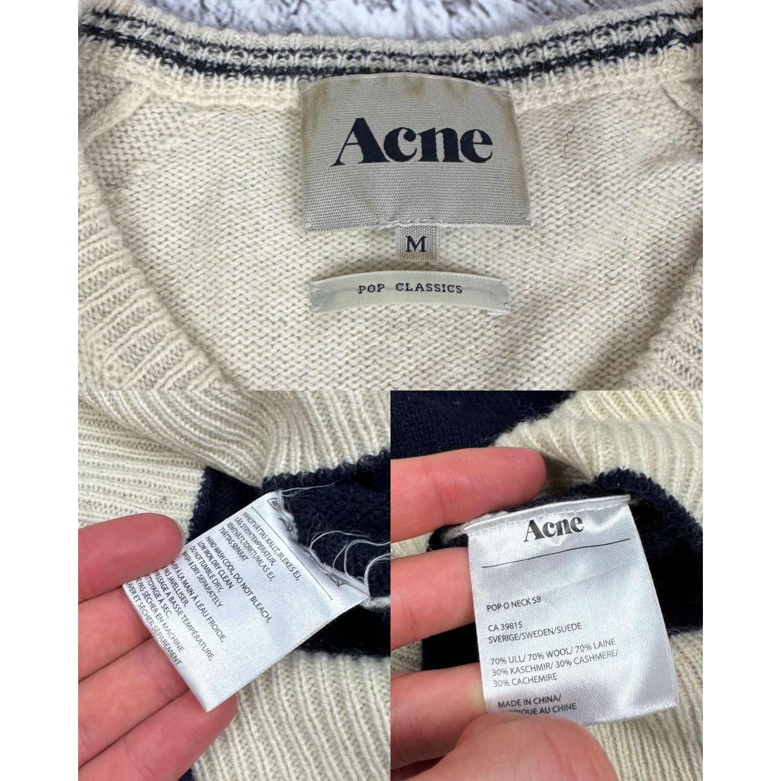 Acne Studios Acne Pop Classic Womens Wool Knit Pullover Sweater M Size M / US 6-8 / IT 42-44 - 3 Thumbnail