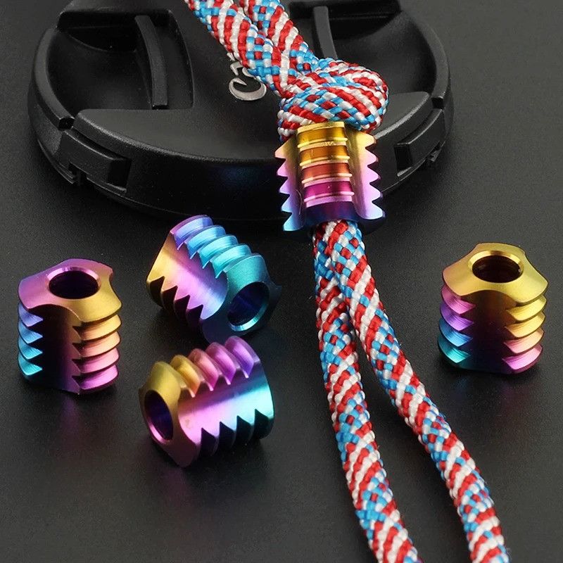 Handmade Colorful Titanium Knife Beads Paracord Bead Zipper Umbrella Size ONE SIZE - 1 Thumbnail