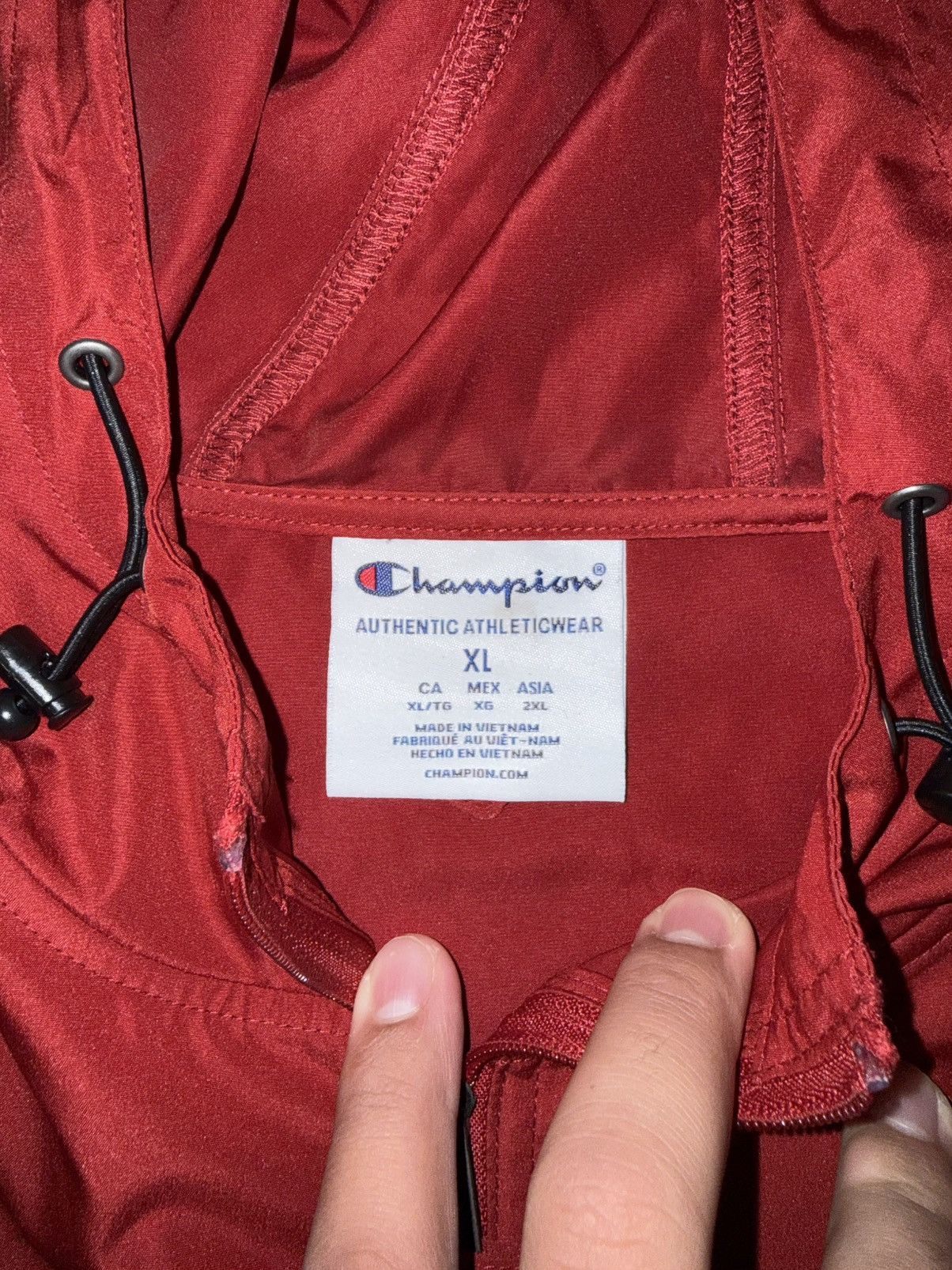 Champion Champion WindBreaker Jacket Red Hooded Size US XL / EU 56 / 4 - 2 Thumbnail