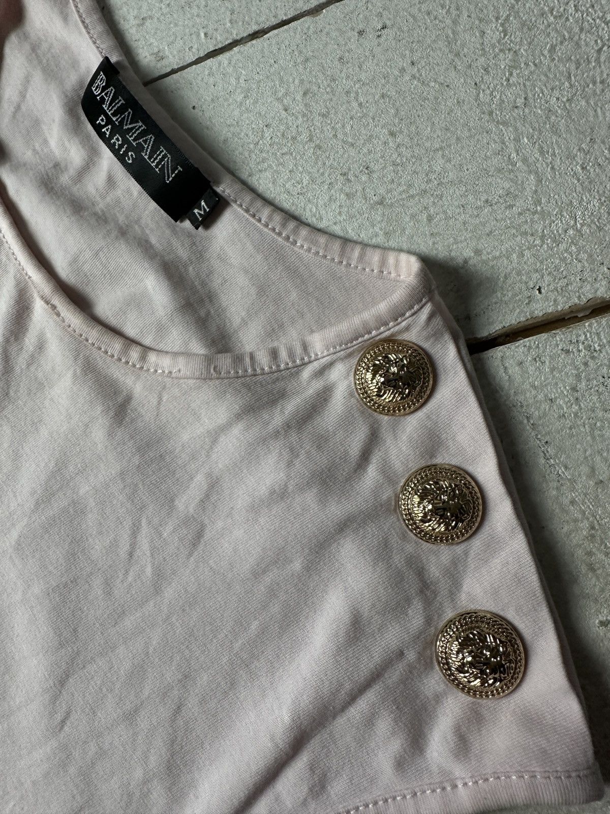 Balmain 🚨VINTAGE BALMAIN TANK TOP GOLD BUTTON LOGO Y2k OPIUM Size M / US 6-8 / IT 42-44 - 6 Thumbnail