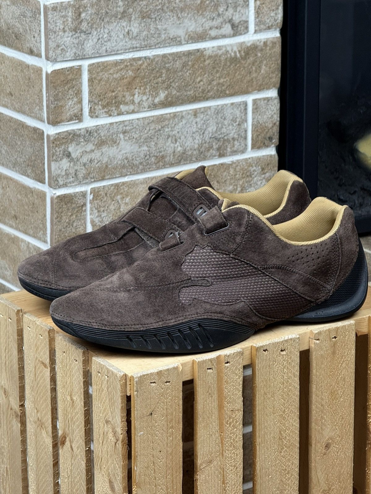 Puma Vintage Puma Y2K Induction Speedcat Brown Suede Strap Shoes Size US 10 / EU 43 - 2 Thumbnail