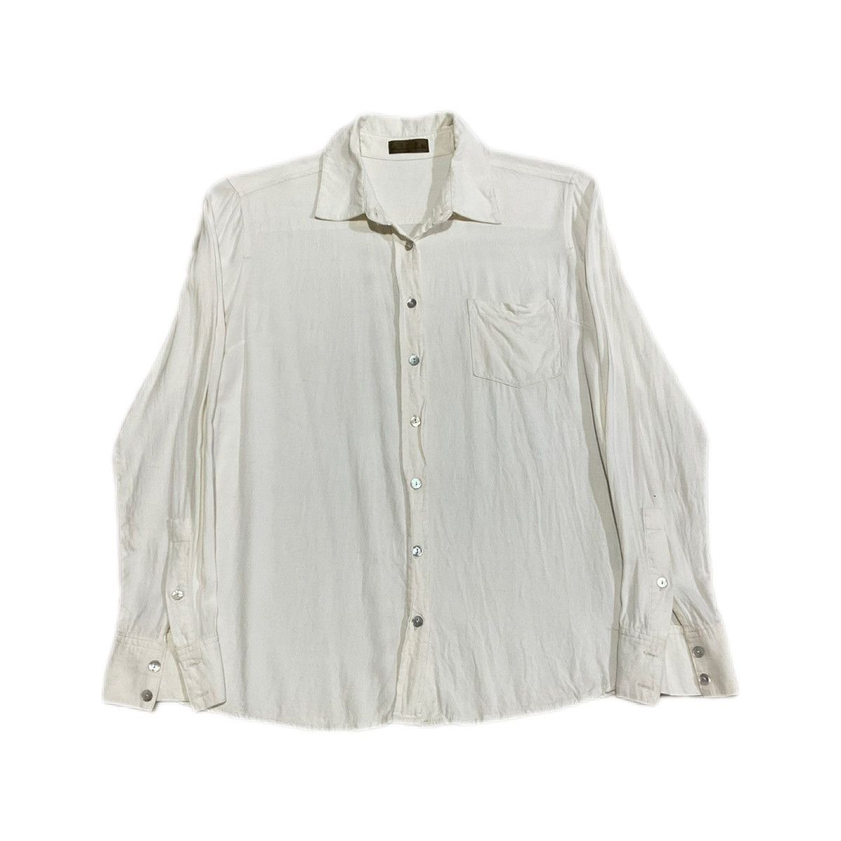 /恩様⑅/21 COTTON BROAD ASYMMETRICAL FRILL SHIRT(S White): S'YTE｜THE SHOP