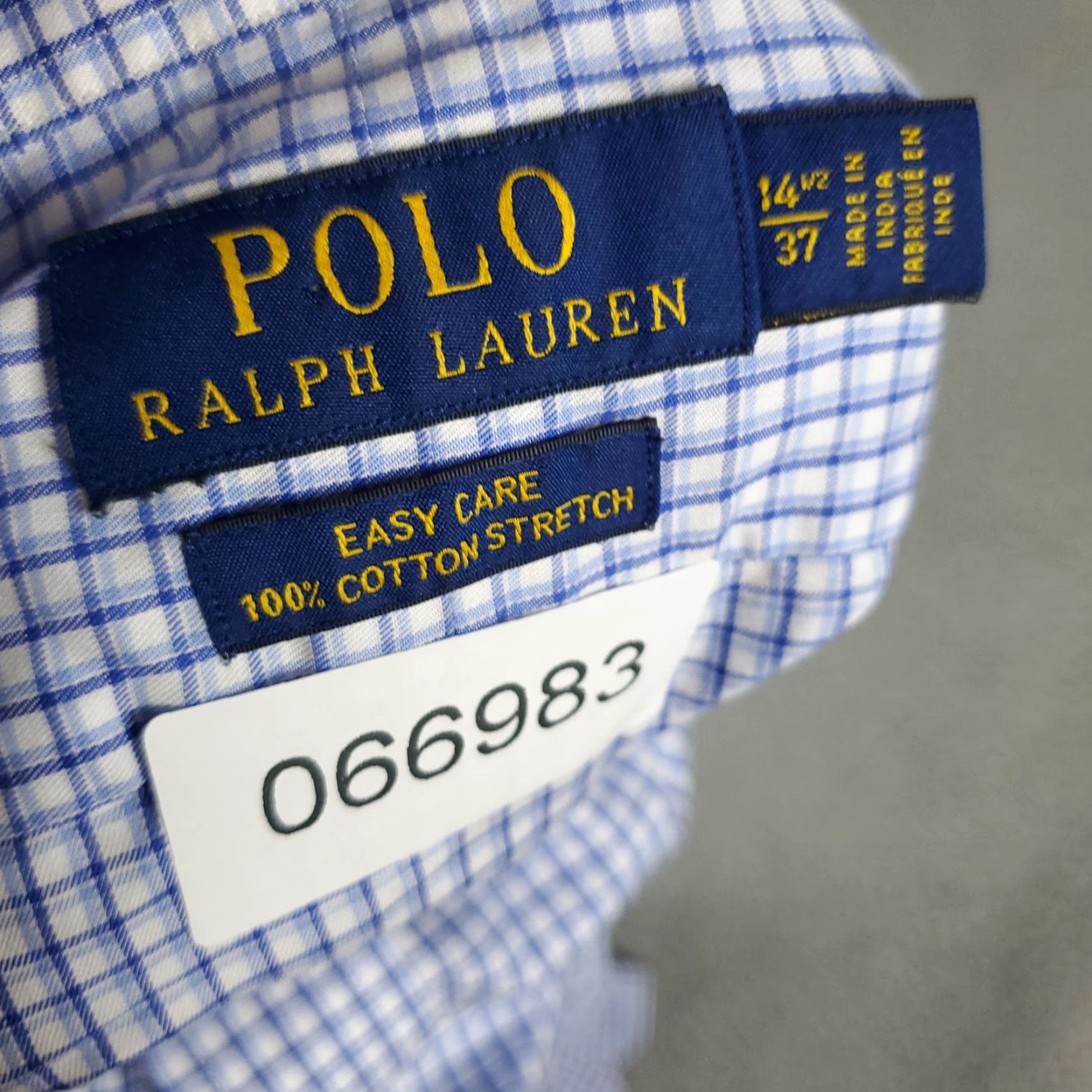 Ralph Lauren Ralph Lauren Shirt Mens Dress Button-Down Long Sleeve Blue Check 14.5 Non-Iron Pockets Size 40R - 8 Thumbnail