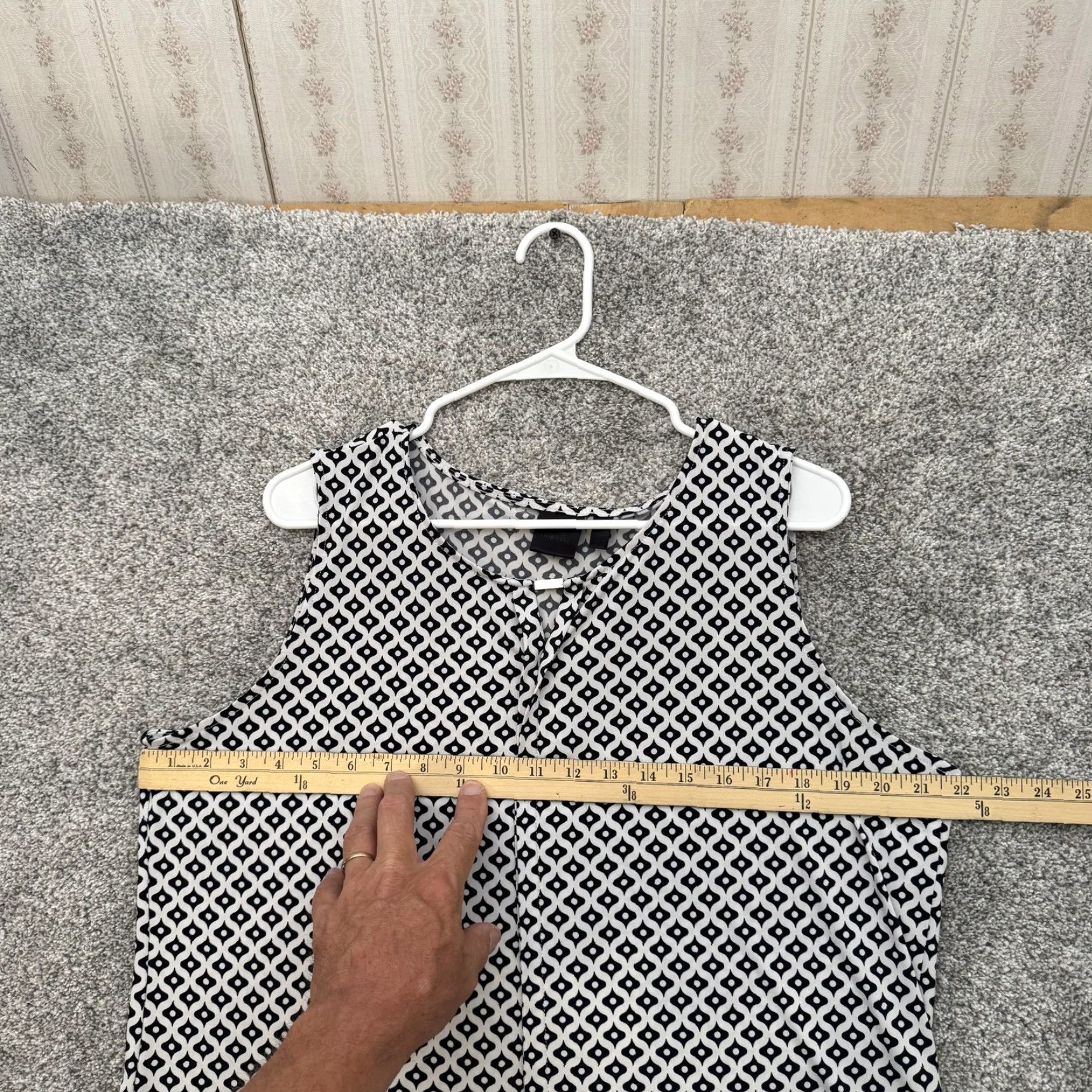 Vintage VINTAGE Rafaella Shirts Womens XL Blue Geometric Sleeveless Blouse 90s Retro Mod Business Casual Pleated Size XL / US 12-14 / IT 48-50 - 2 Thumbnail