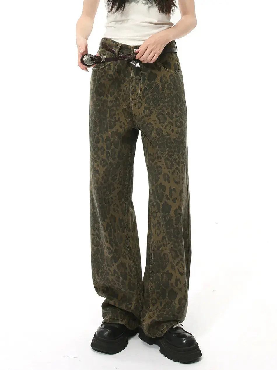 Japanese Brand Retro loose leopard print hip-hop jeans Size US 32 / EU 48 - 2 Thumbnail