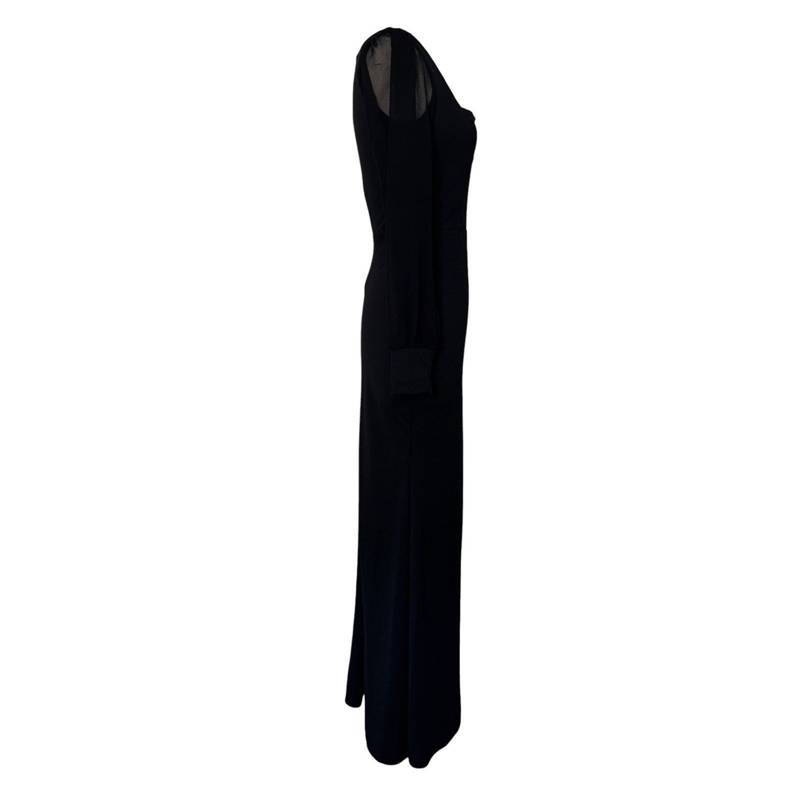 Other WINDSOR Veronica Front Slit Crepe Formal Dress Elegant Black Size XS / US 0-2 / IT 36-38 - 7 Thumbnail
