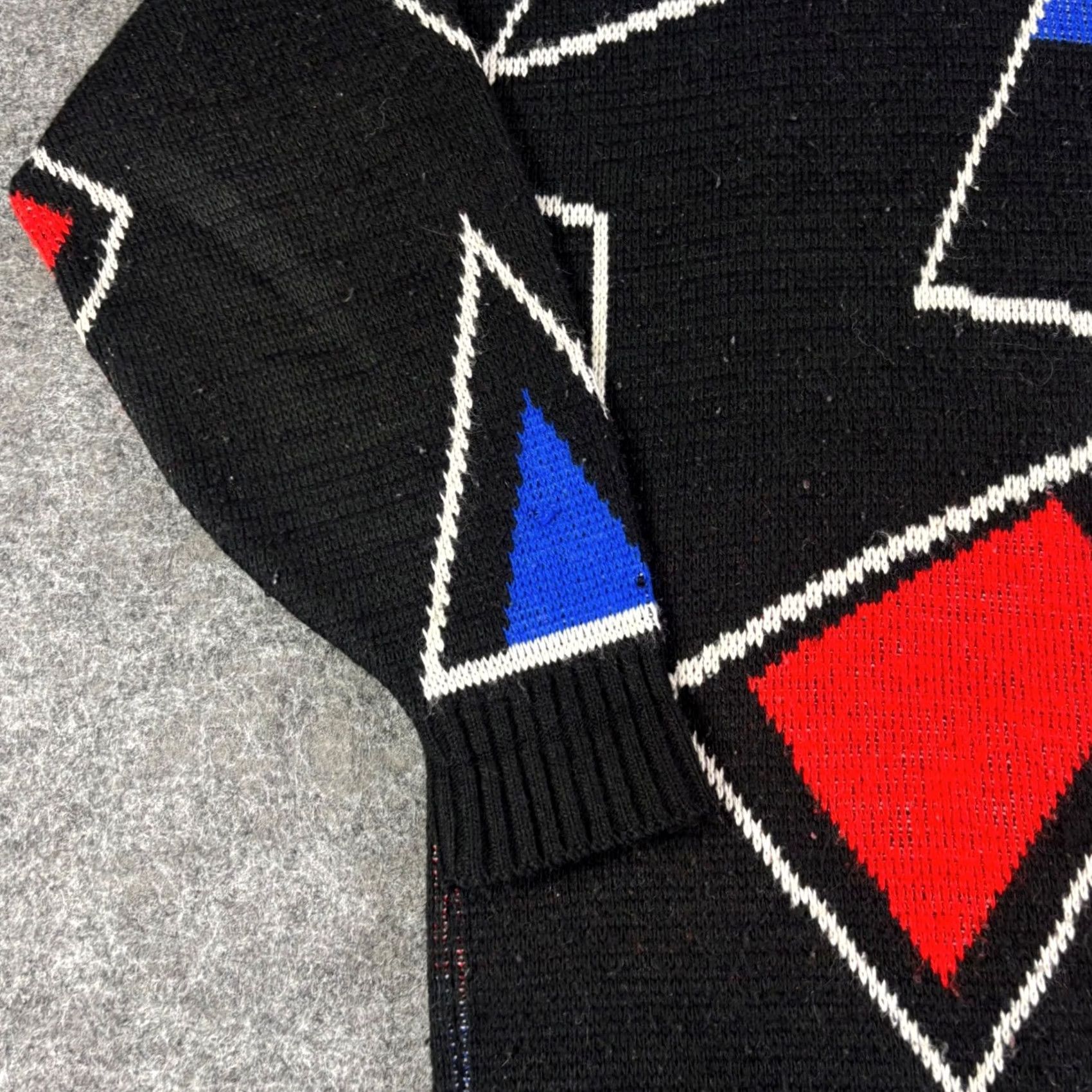 Etro VINTAGE Clifton Place Knits Geometric Sweater Mens XL Black 80s Retro USA Size US XL / EU 56 / 4 - 7 Thumbnail