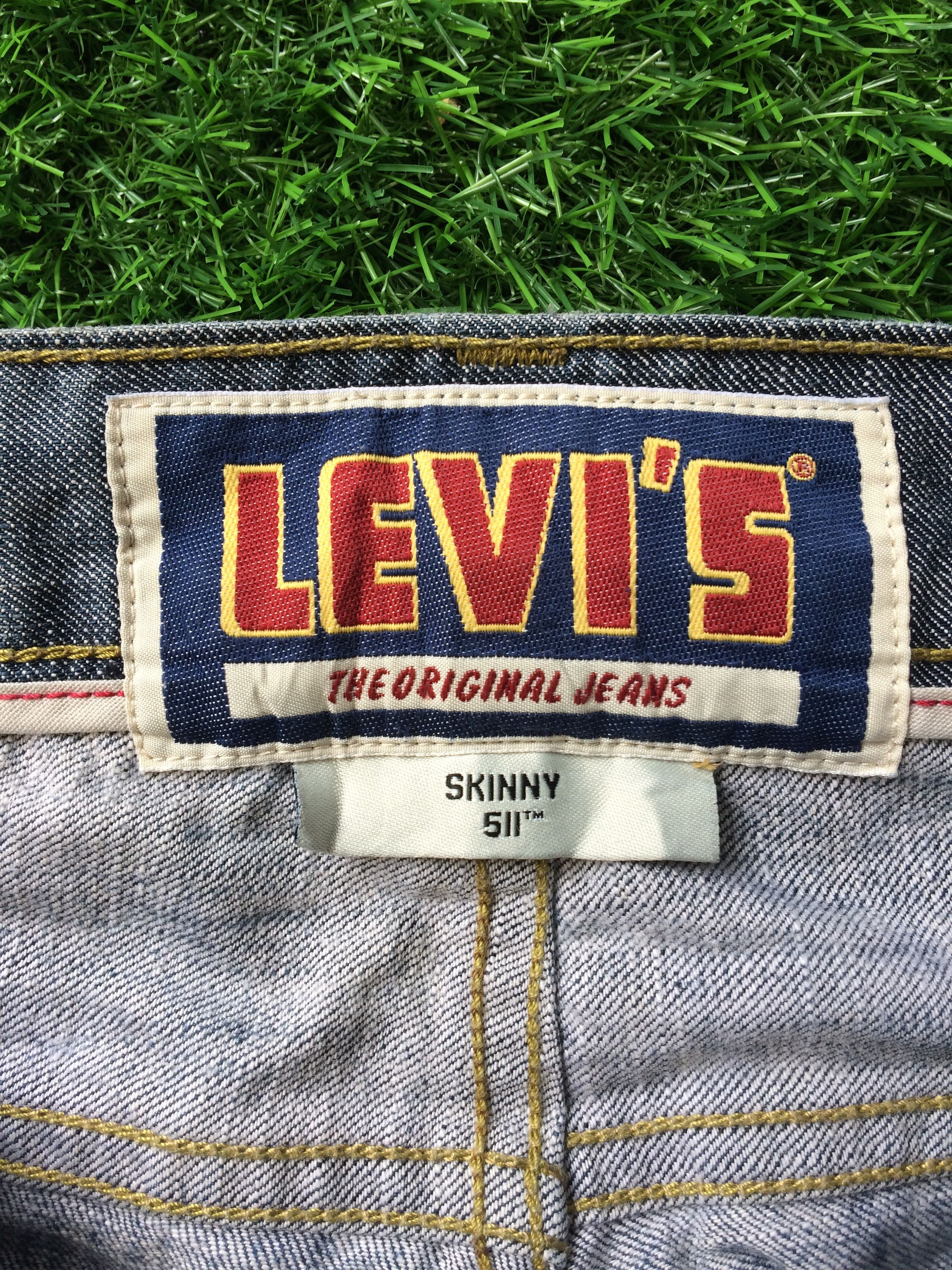 Jean × Unsound Rags Levis 511 Ripped Butt Skinny Jeans D-756 Size 30" / US 8 / IT 44 - 12 Thumbnail