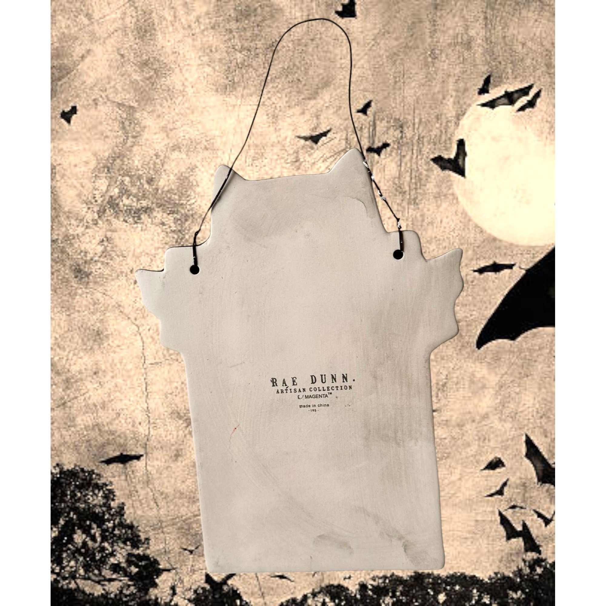 Handmade New Rae Dunn Halloween Spooky Bat Wall Plaque Hanging Fall O Size ONE SIZE - 6 Thumbnail