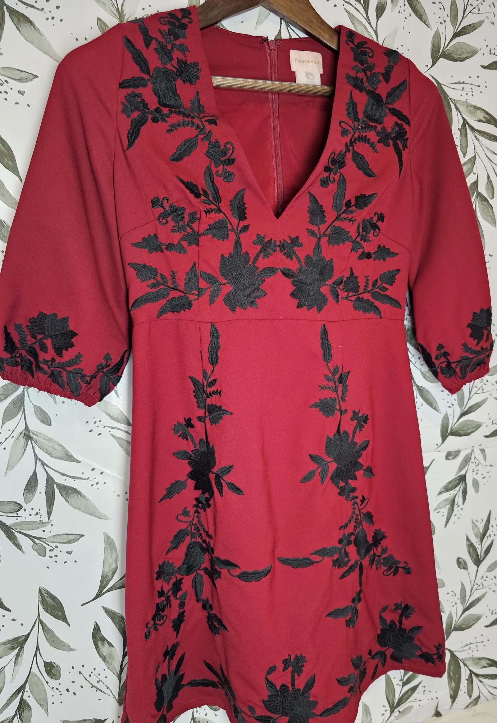 Other Foxiedox Anthropologie Dress Red Womens Size S Embroidered Size XS / US 0-2 / IT 36-38 - 1 Thumbnail