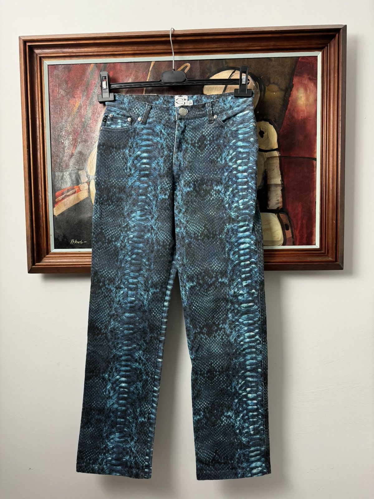 パンツ 00s roberto cavalli coating pants y2k 2000s Roberto Cavalli Snakeskin Effect Pants – Dolce Vita Hub