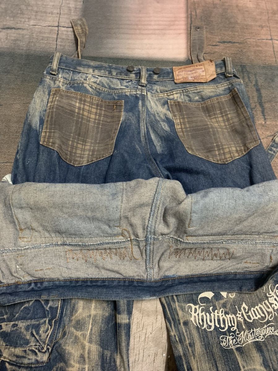 RUSTY LEVIS CARGO CUSTOM DOUBLE WAIST PUNK DESIGNER INSPIRED