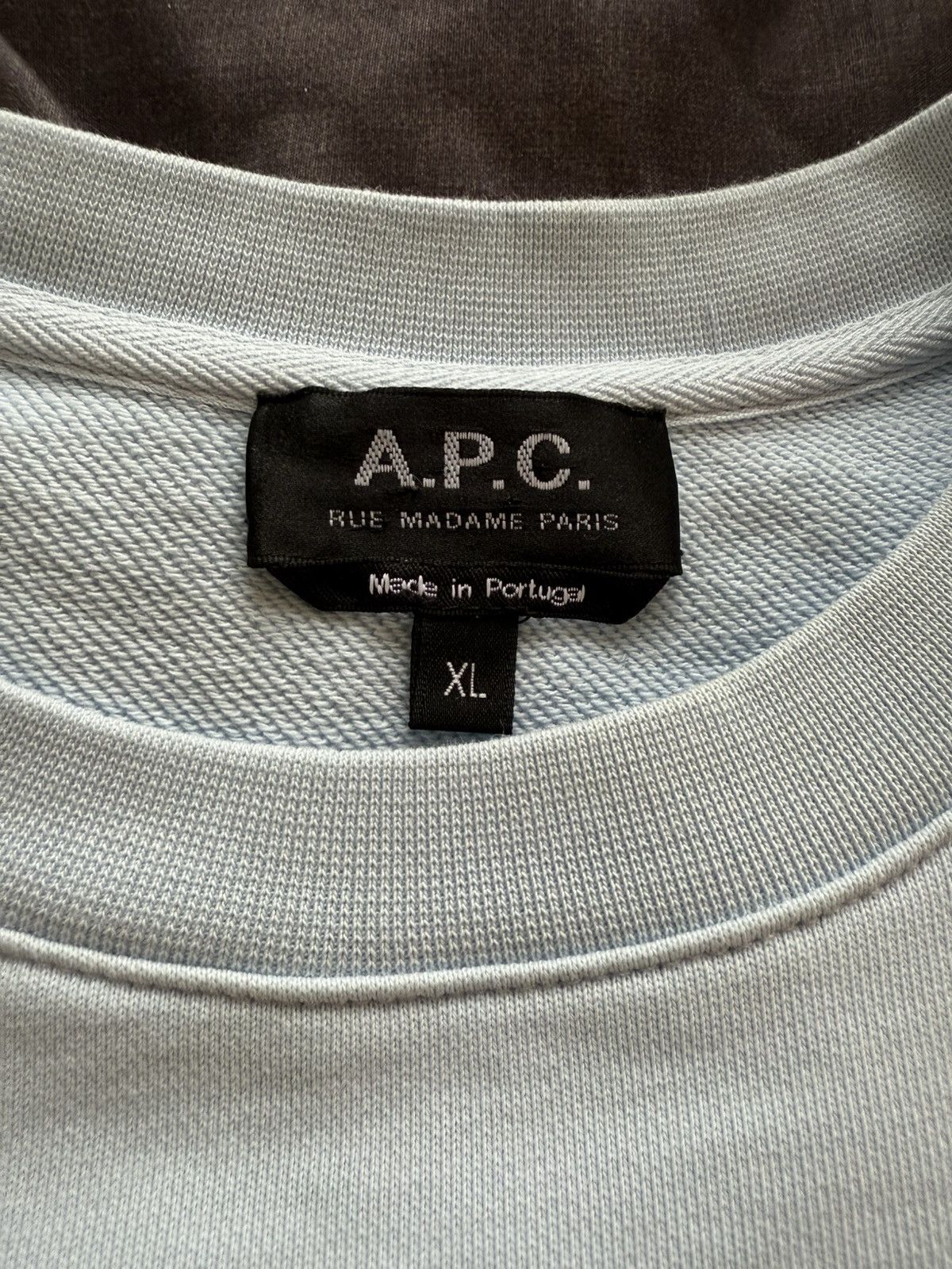 A.P.C. A.P.C. Light Blue Logo Crewneck Sweater Size US XL / EU 56 / 4 - 2 Thumbnail