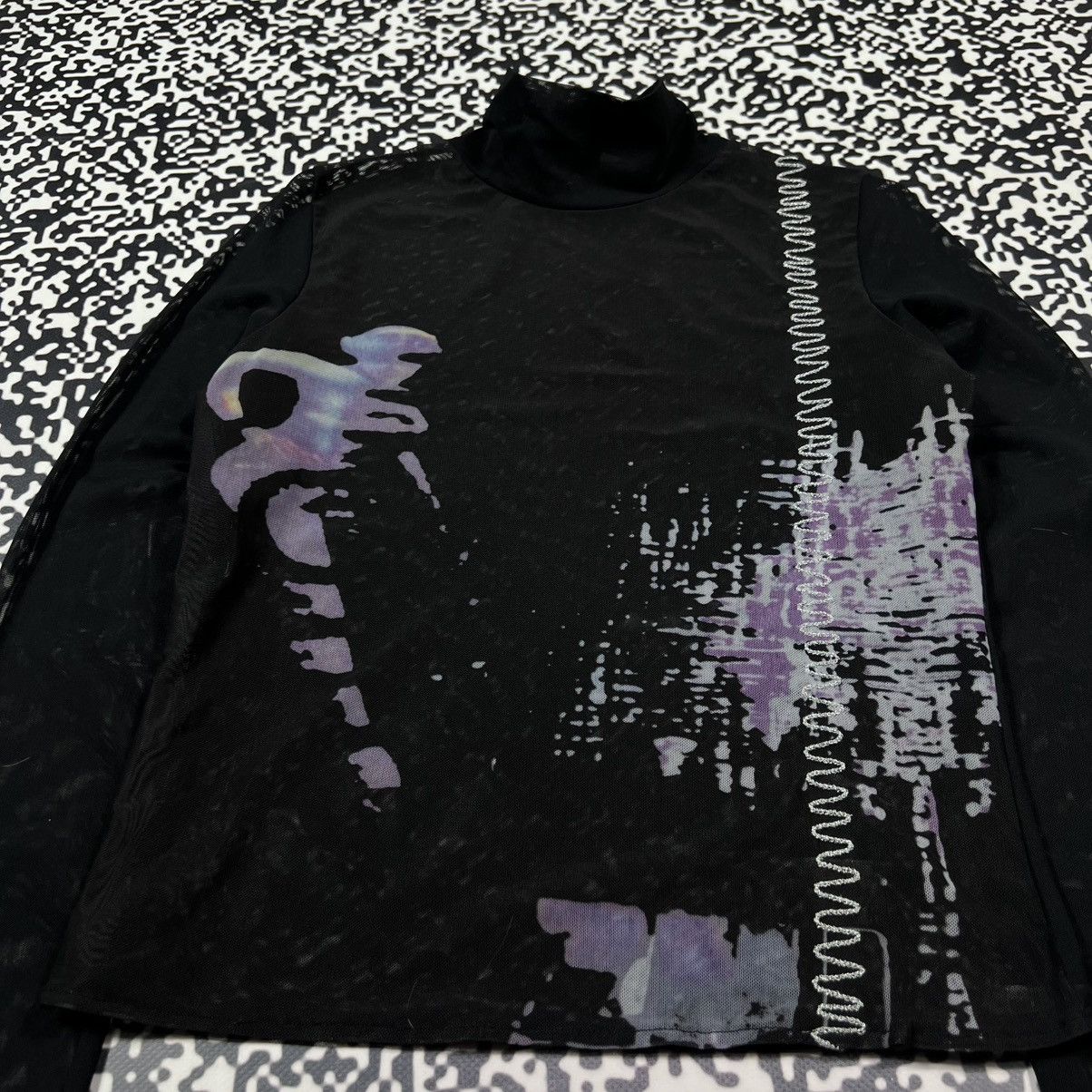 Japanese Brand Vintage Y2K Japanese Abstract Mesh Longsleeve JPG 90s Style Size M / US 6-8 / IT 42-44 - 8 Thumbnail