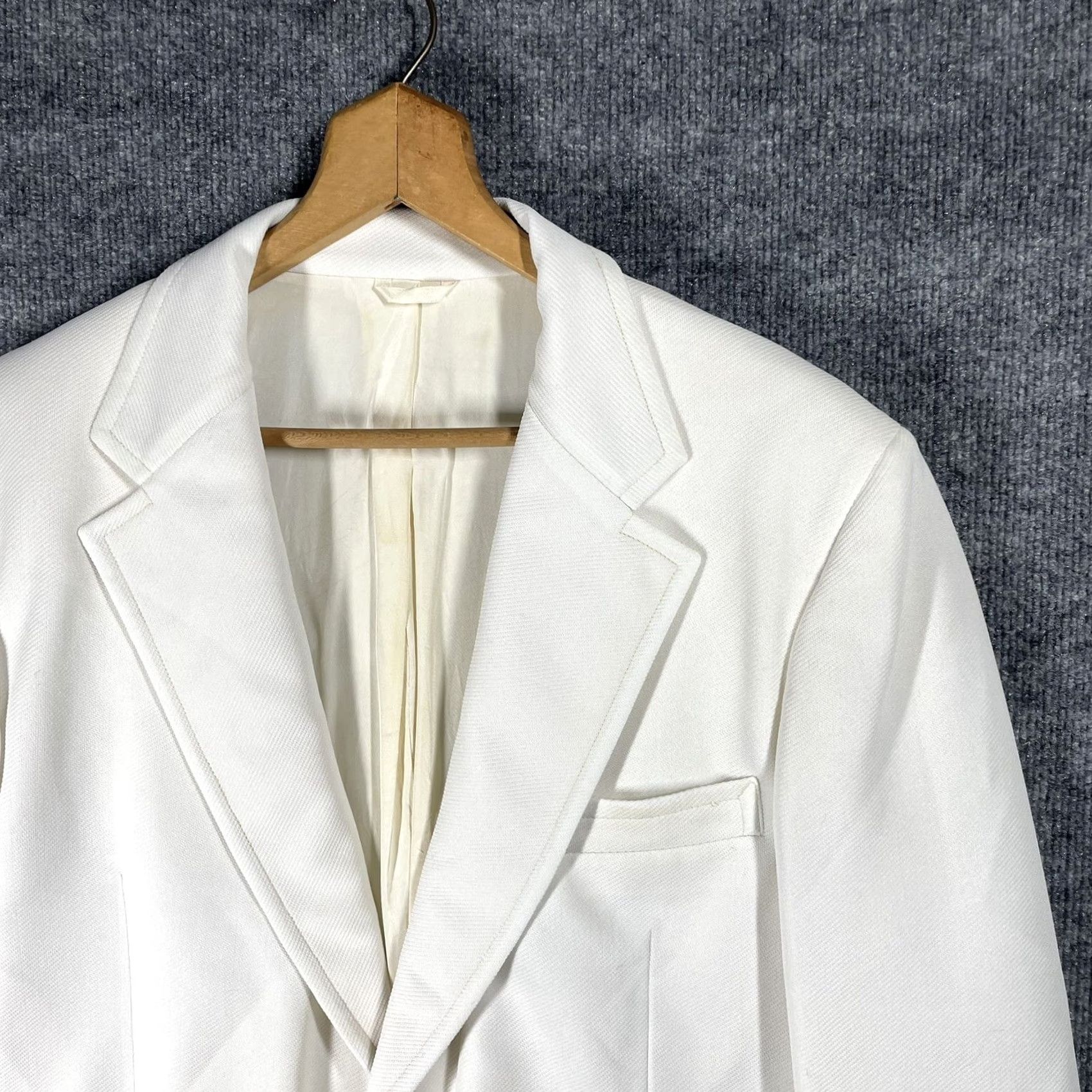 Izod VINTAGE IZOD Blazer Jacket Sport Coat White 60s 70s Size 38 Mens Womens Tennis Golf Preppy Mod GoGo Size 38R - 2 Thumbnail
